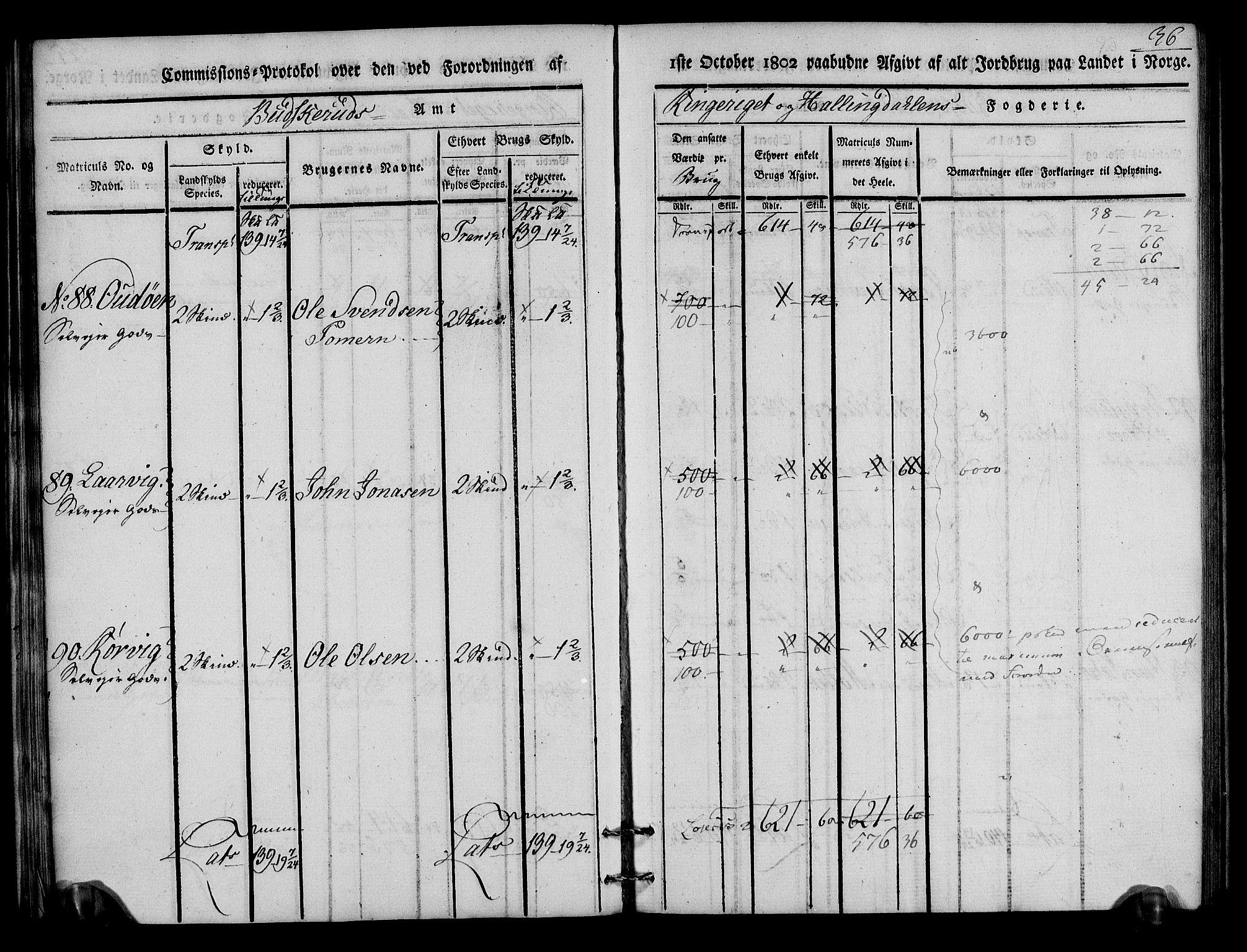 Rentekammeret inntil 1814, Realistisk ordnet avdeling, AV/RA-EA-4070/N/Ne/Nea/L0046: Ringerike og Hallingdal fogderi. Kommisjonsprotokoll for Hole prestegjeld, 1803, p. 37