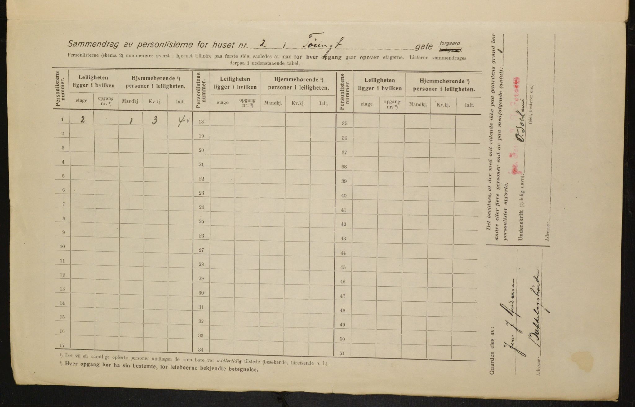 OBA, Municipal Census 1916 for Kristiania, 1916, p. 120669