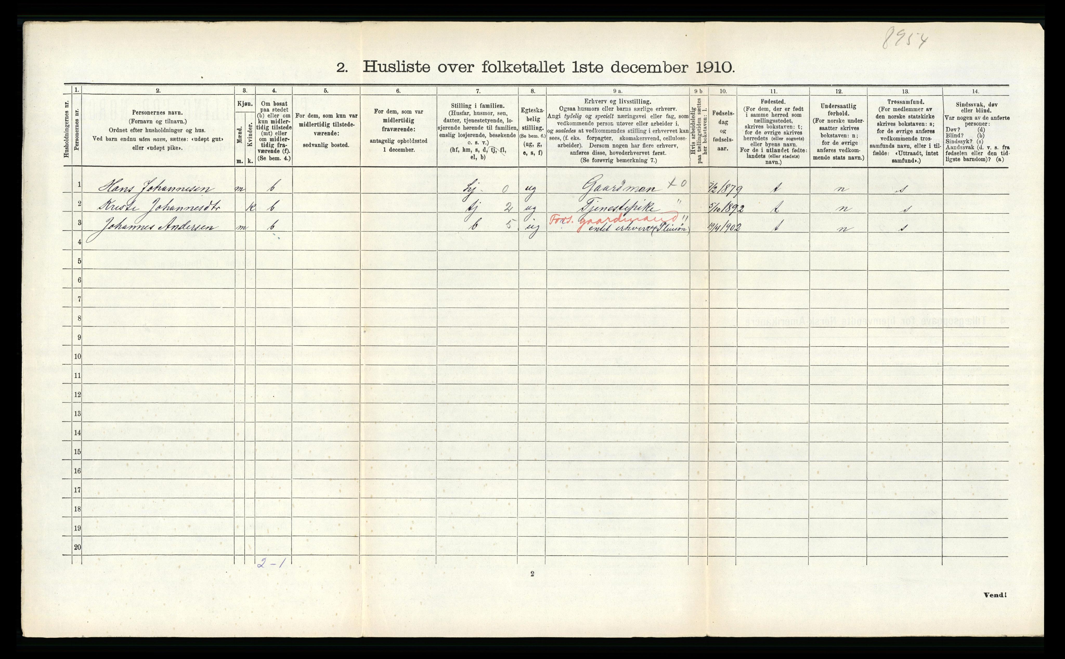 RA, 1910 census for Leikanger, 1910, p. 405