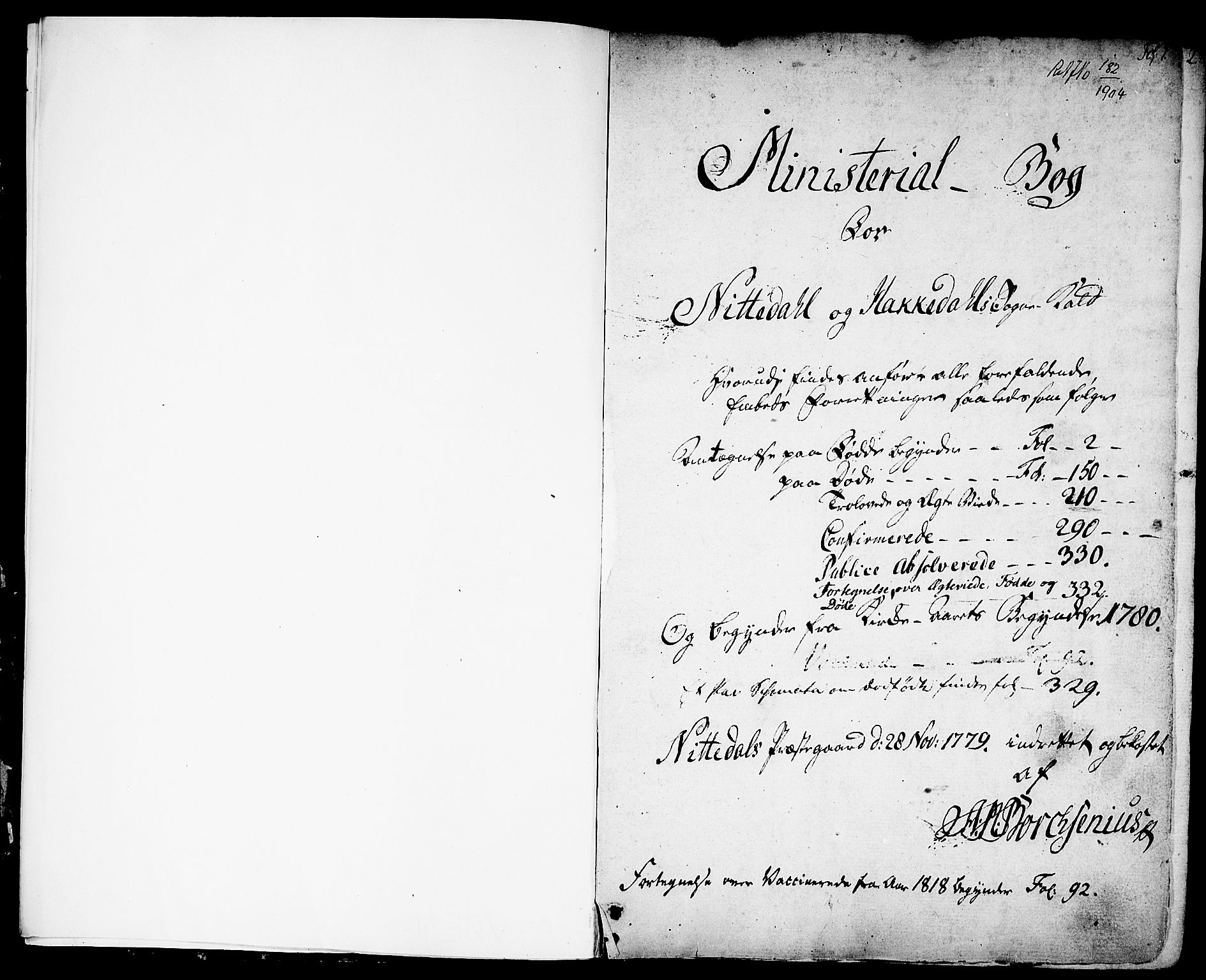 Nittedal prestekontor Kirkebøker, SAO/A-10365a/F/Fa/L0002: Parish register (official) no. I 2, 1779-1814, p. 1