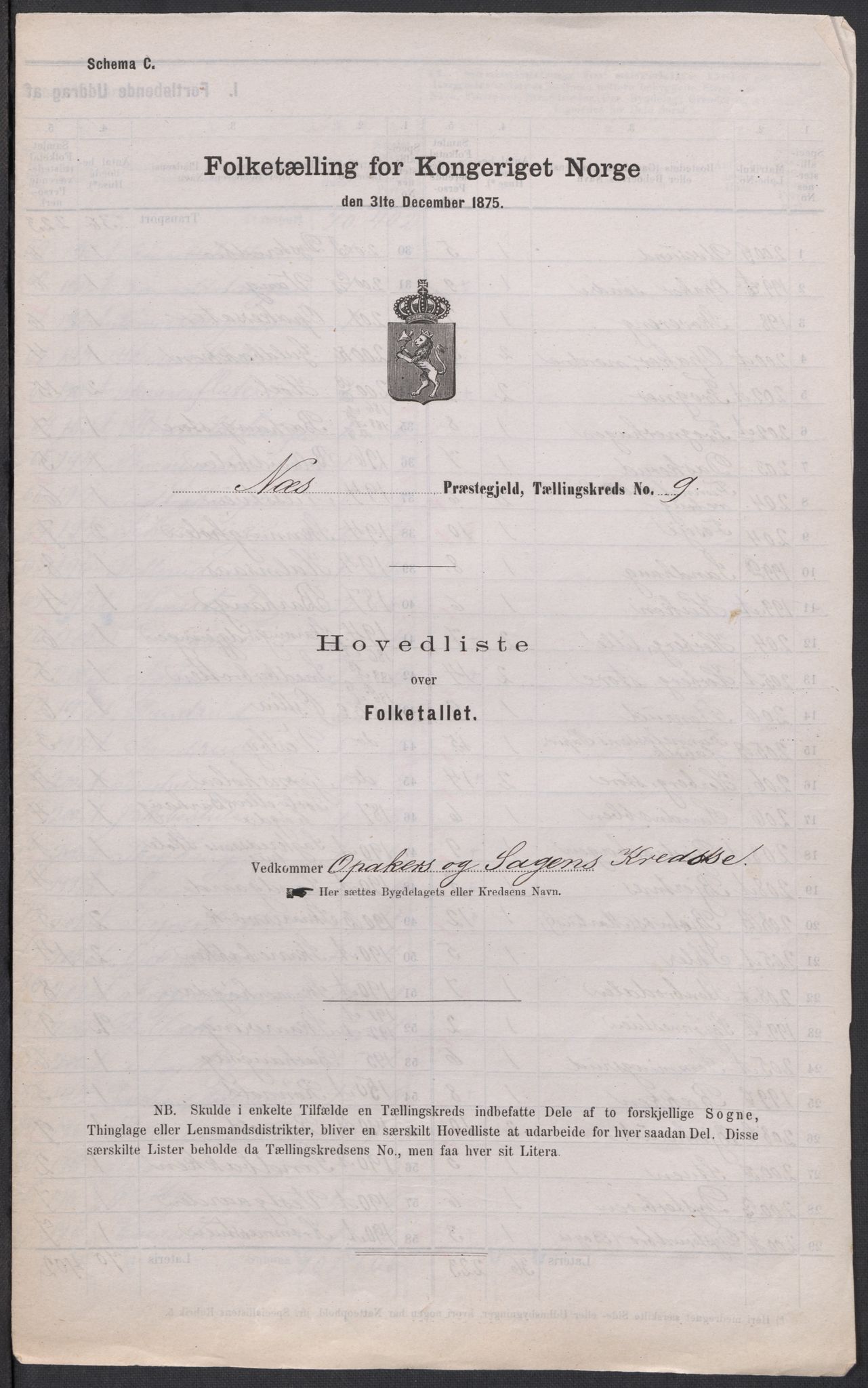 RA, 1875 census for 0236P Nes, 1875, p. 34