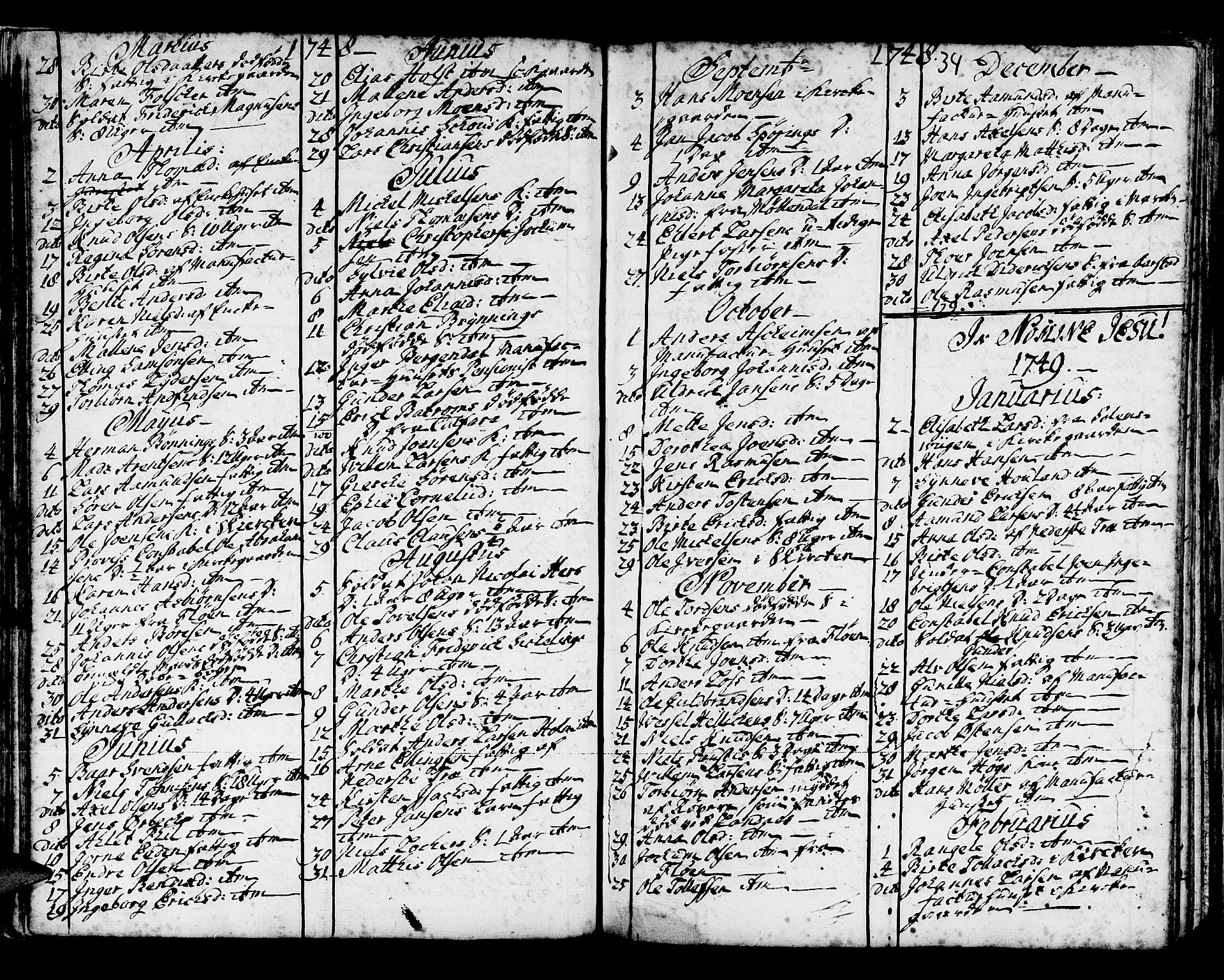 Domkirken sokneprestembete, AV/SAB-A-74801/H/Haa/L0008: Parish register (official) no. A 8, 1725-1775, p. 34