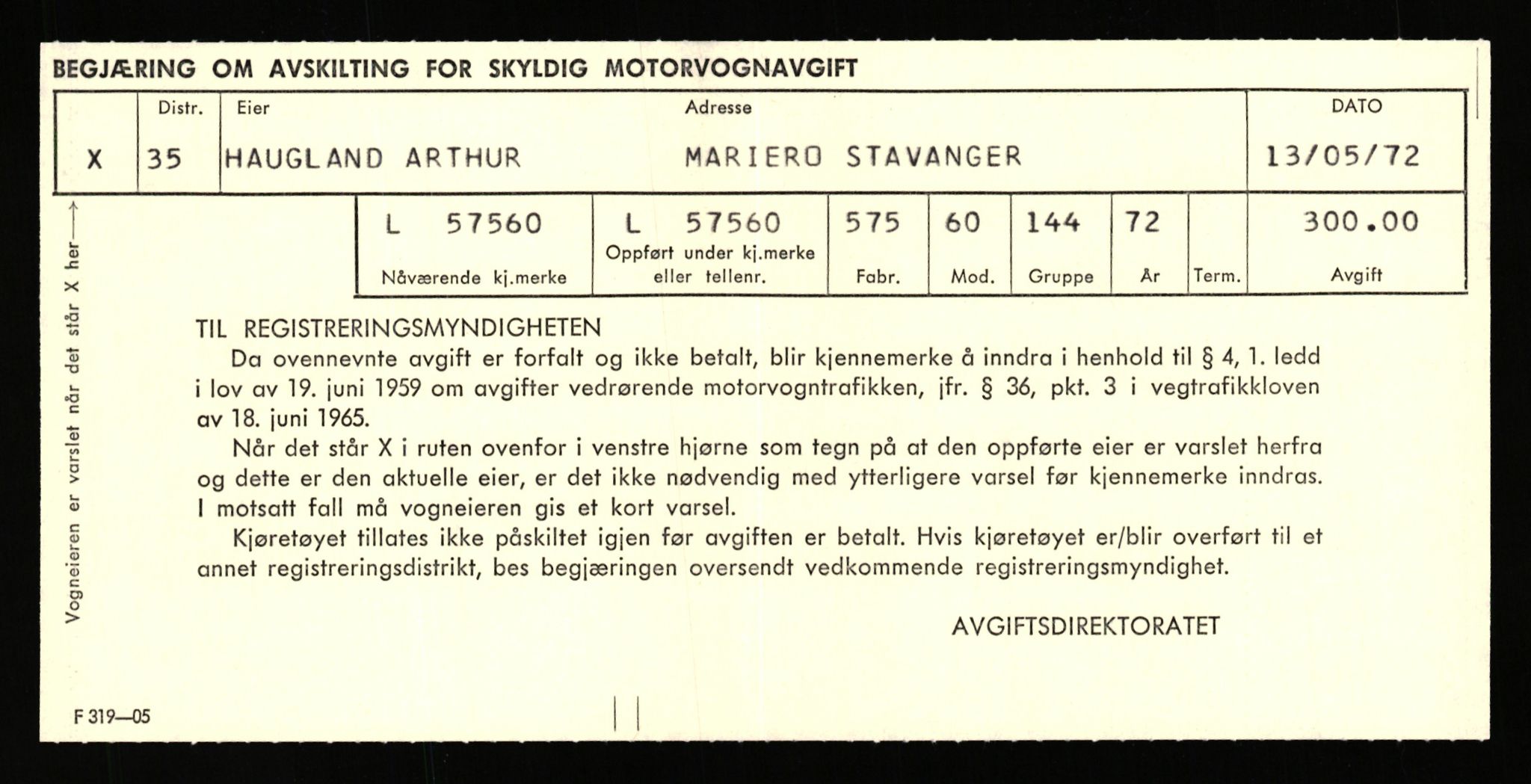 Stavanger trafikkstasjon, AV/SAST-A-101942/0/F/L0057: L-57200 - L-57999, 1930-1971, p. 1143