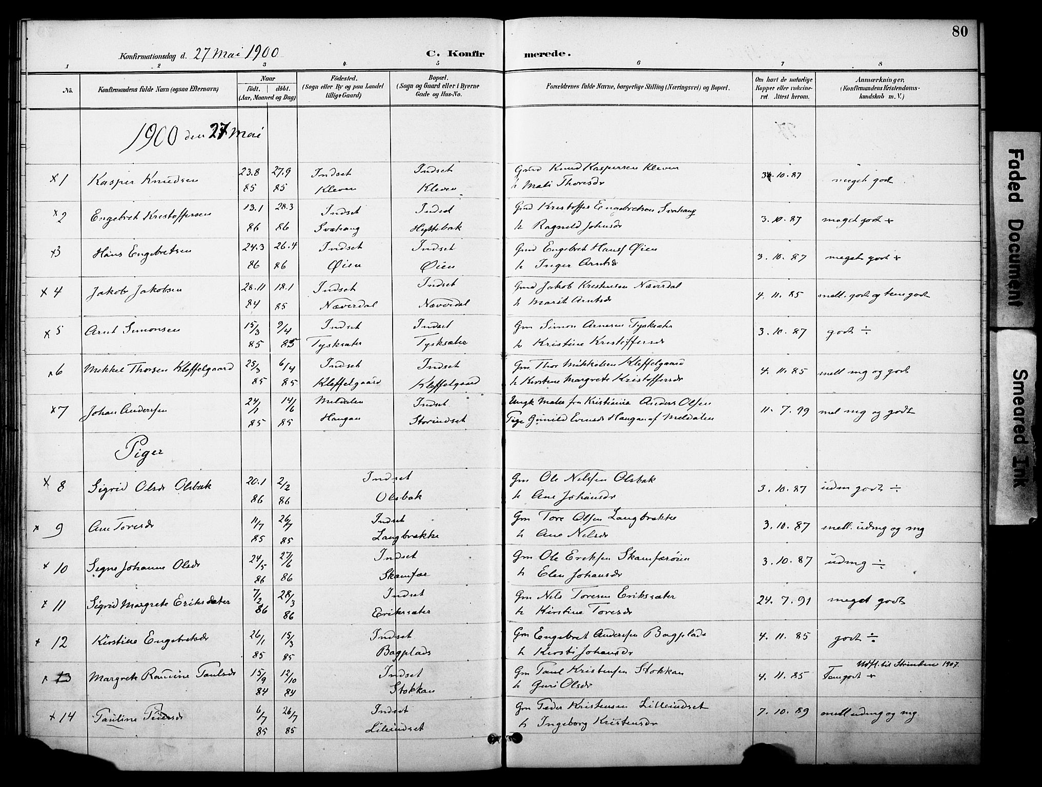 Kvikne prestekontor, AV/SAH-PREST-064/H/Ha/Haa/L0007: Parish register (official) no. 7, 1887-1911, p. 80