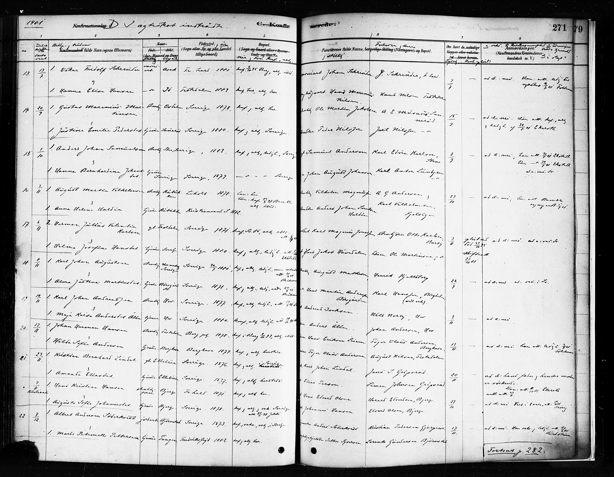 Idd prestekontor Kirkebøker, SAO/A-10911/F/Fc/L0006a: Parish register (official) no. III 6A, 1878-1903, p. 271