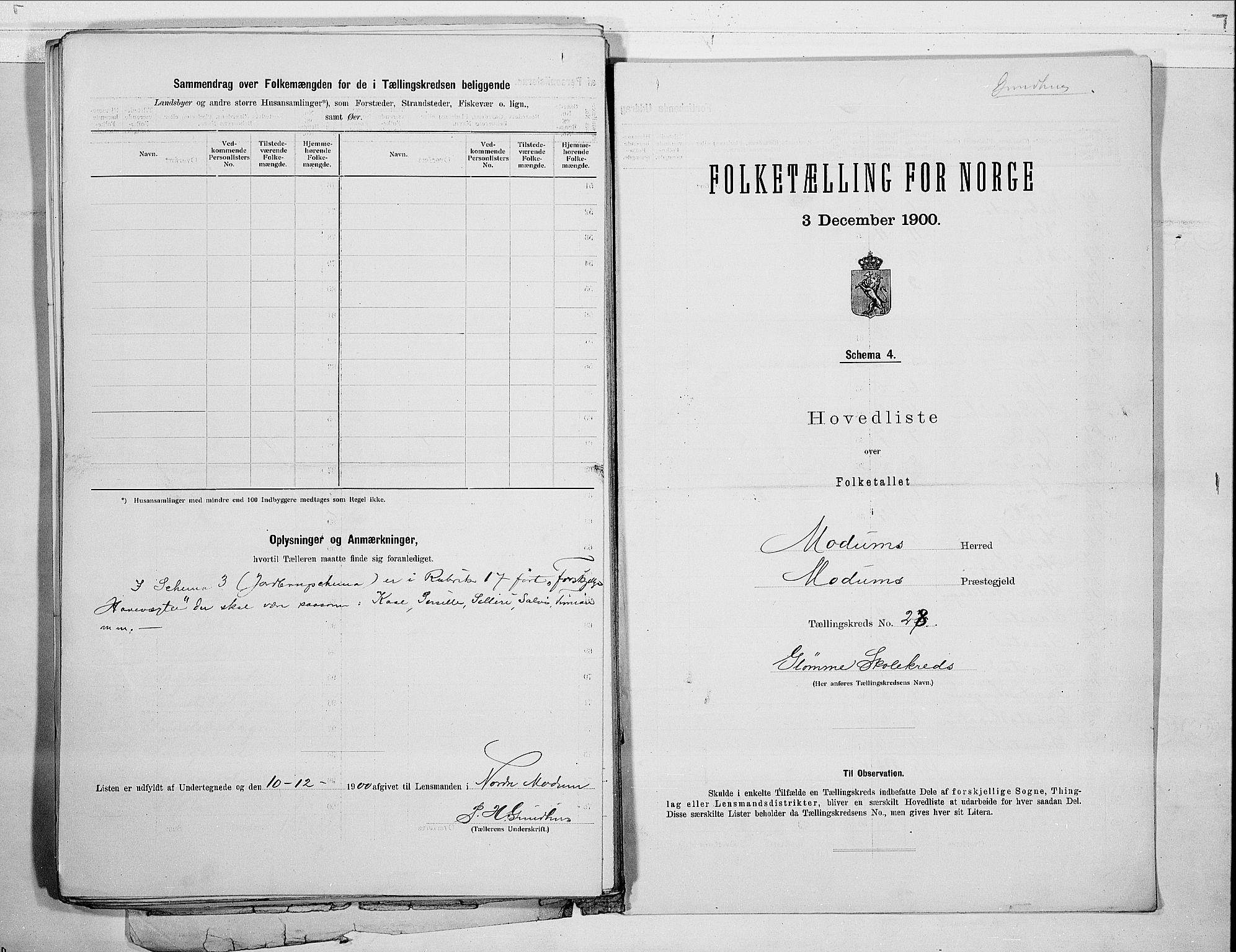 RA, 1900 census for Modum, 1900, p. 64