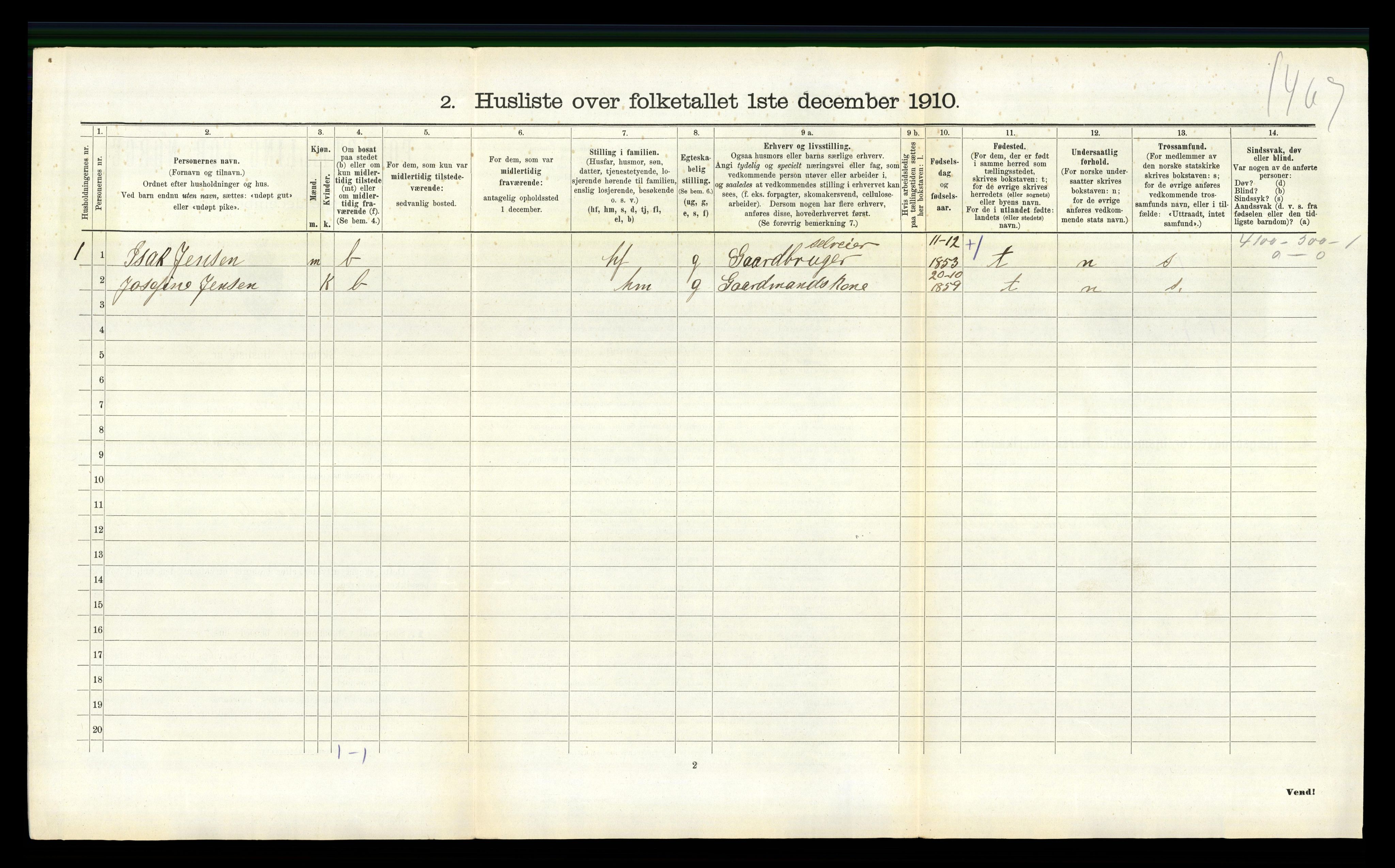 RA, 1910 census for Søgne, 1910, p. 657