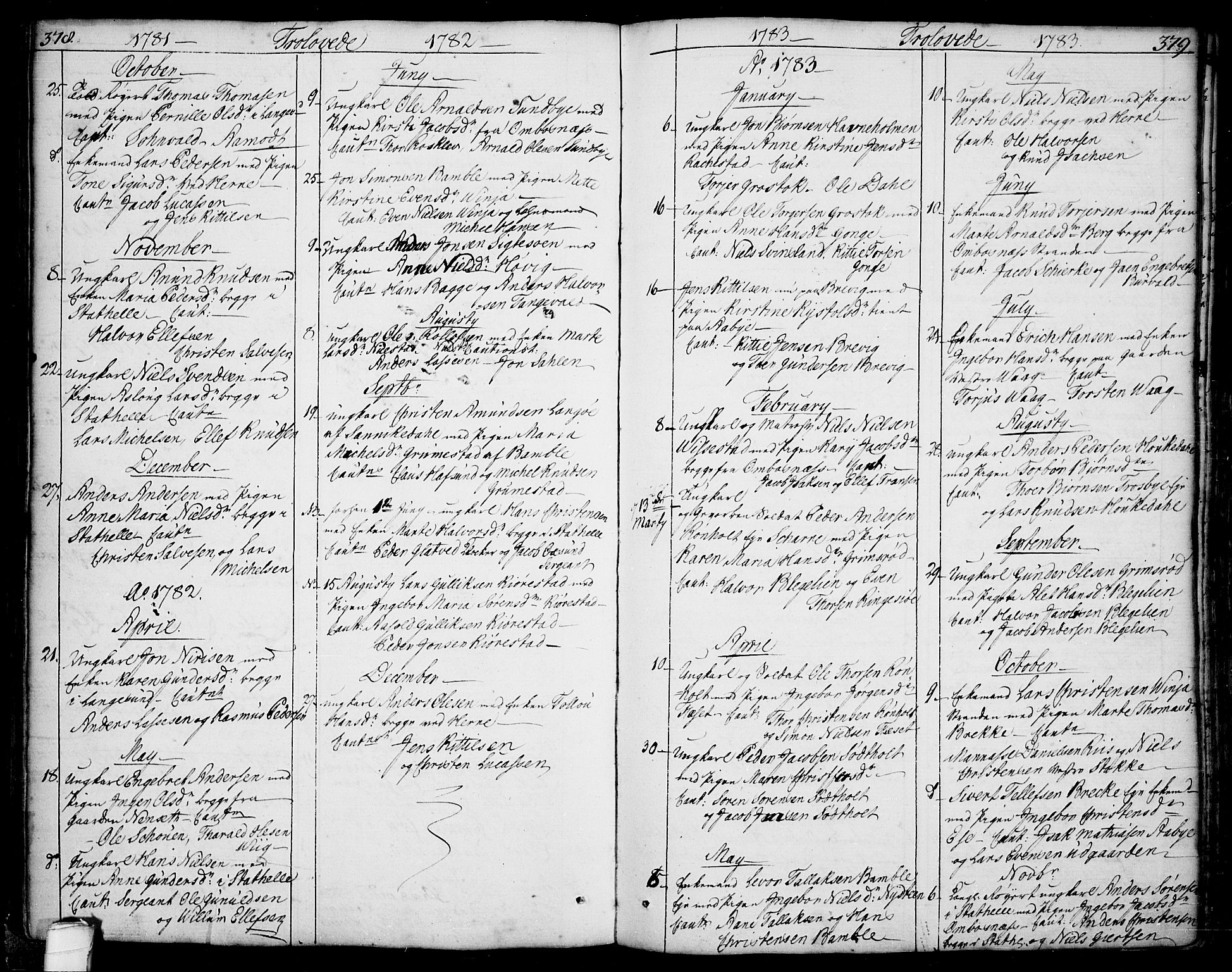 Bamble kirkebøker, SAKO/A-253/F/Fa/L0002: Parish register (official) no. I 2, 1775-1814, p. 378-379