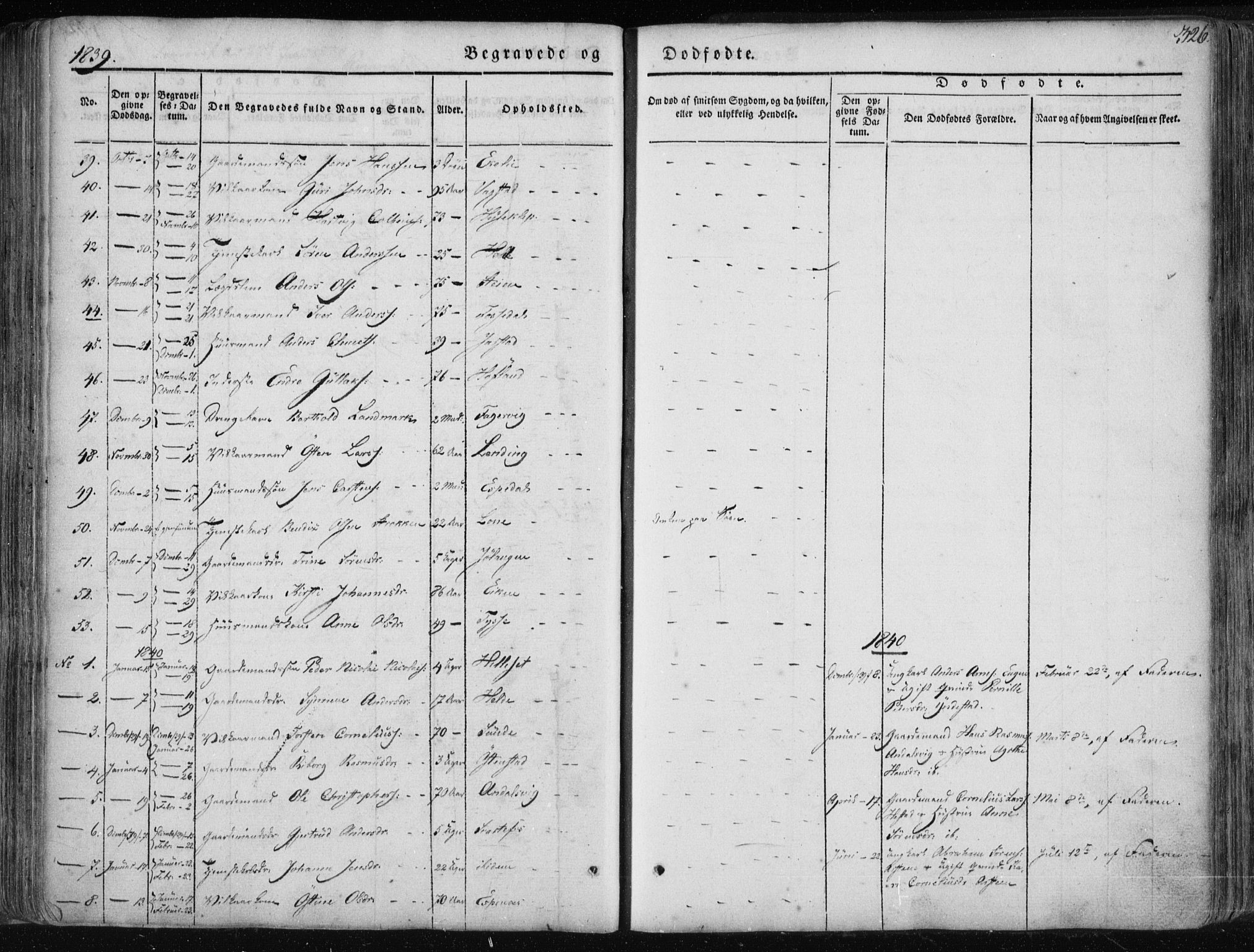 Fjaler sokneprestembete, SAB/A-79801/H/Haa/Haaa/L0006: Parish register (official) no. A 6, 1835-1884, p. 326