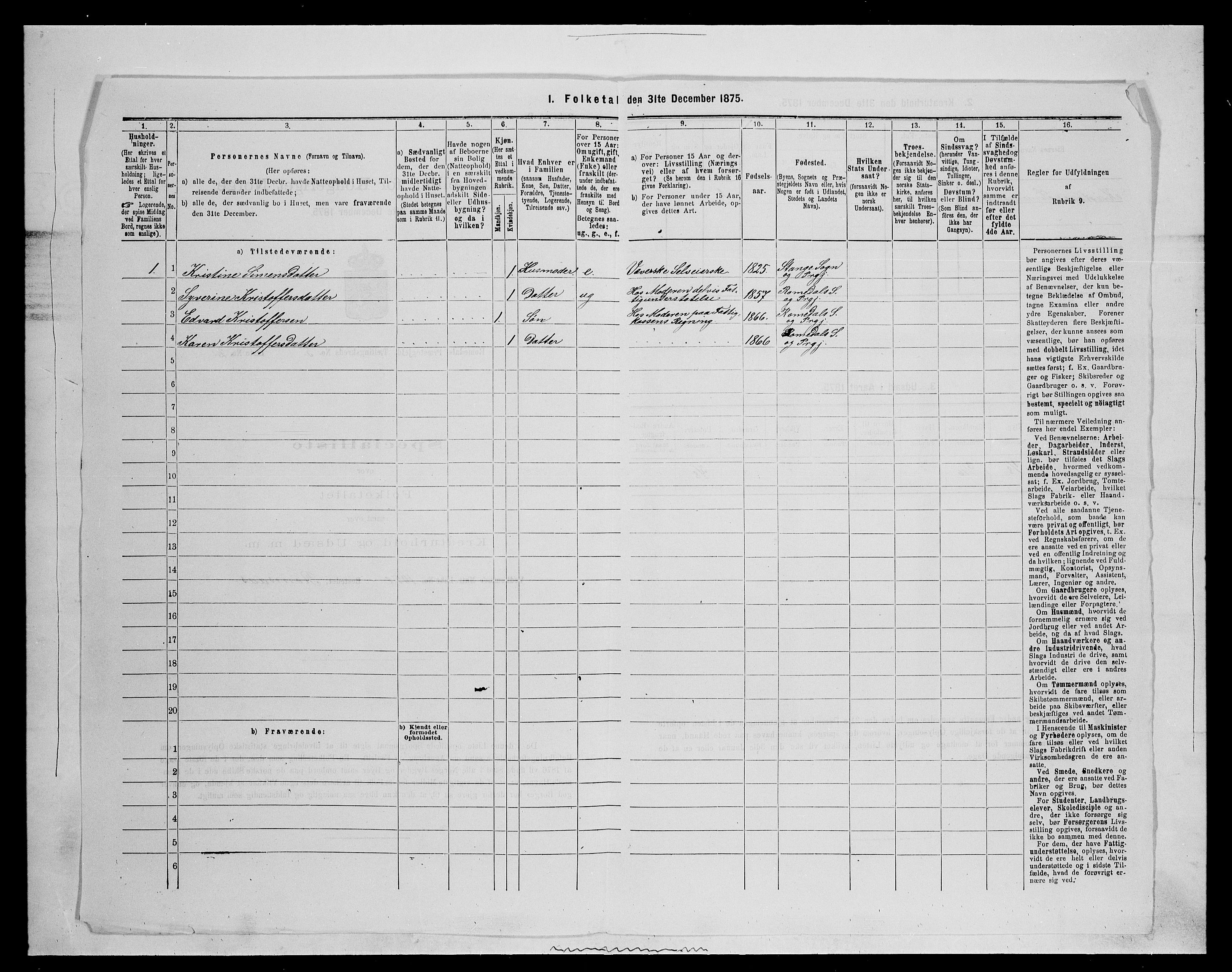 SAH, 1875 census for 0416P Romedal, 1875, p. 720