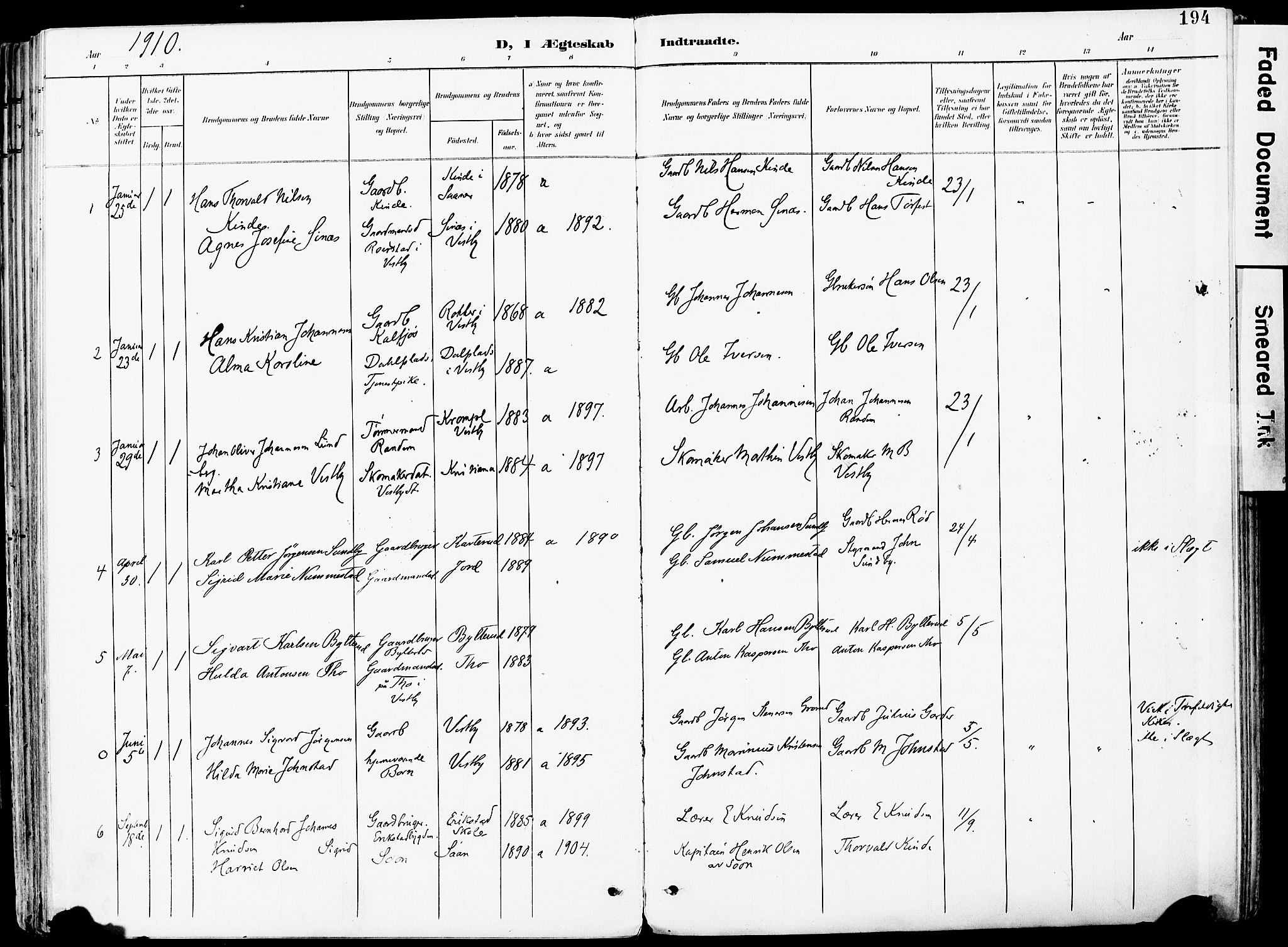 Vestby prestekontor Kirkebøker, SAO/A-10893/F/Fa/L0010: Parish register (official) no. I 10, 1900-1926, p. 194