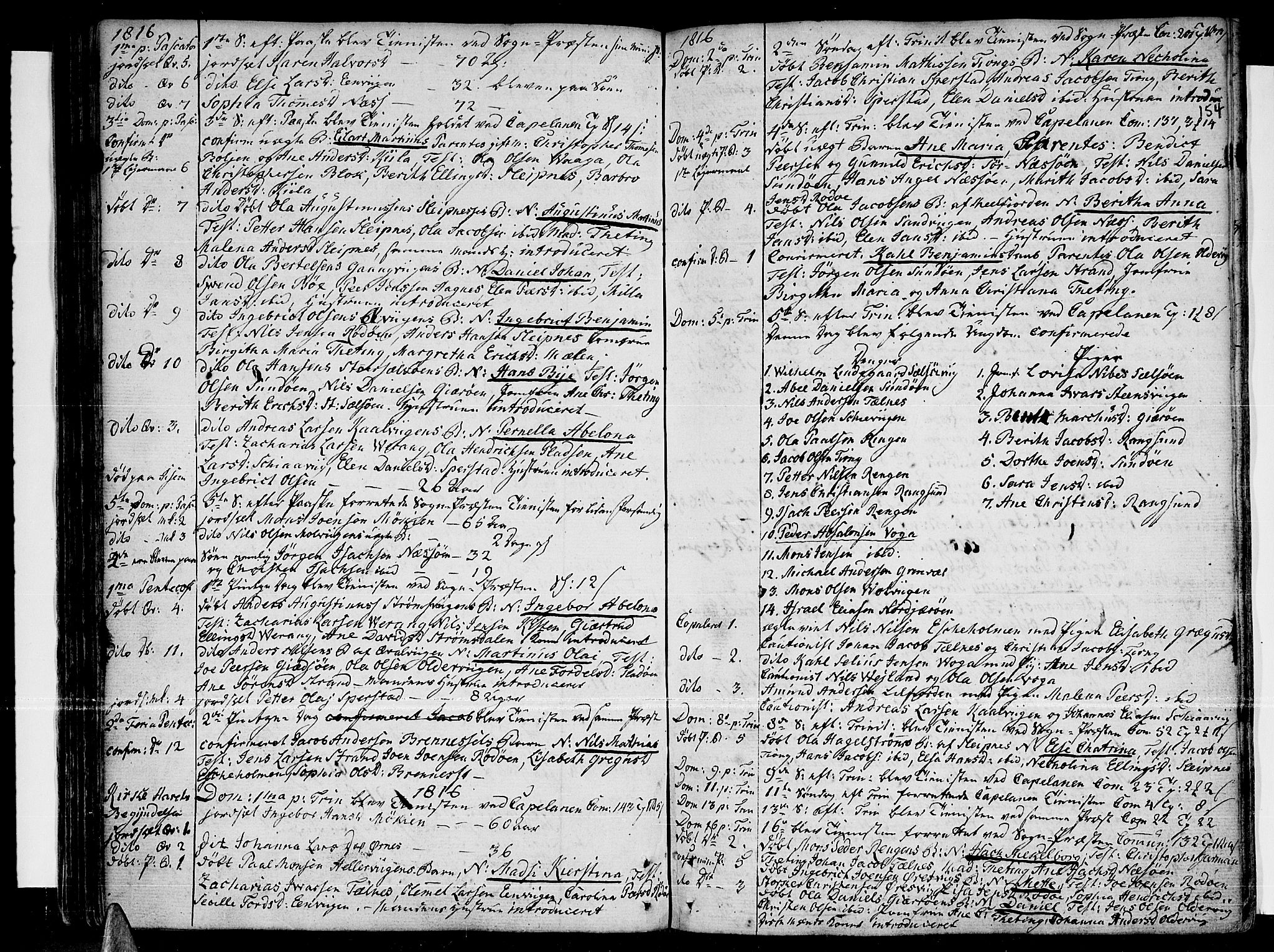 Ministerialprotokoller, klokkerbøker og fødselsregistre - Nordland, SAT/A-1459/841/L0591: Parish register (official) no. 841A03 /1, 1777-1819, p. 153-154
