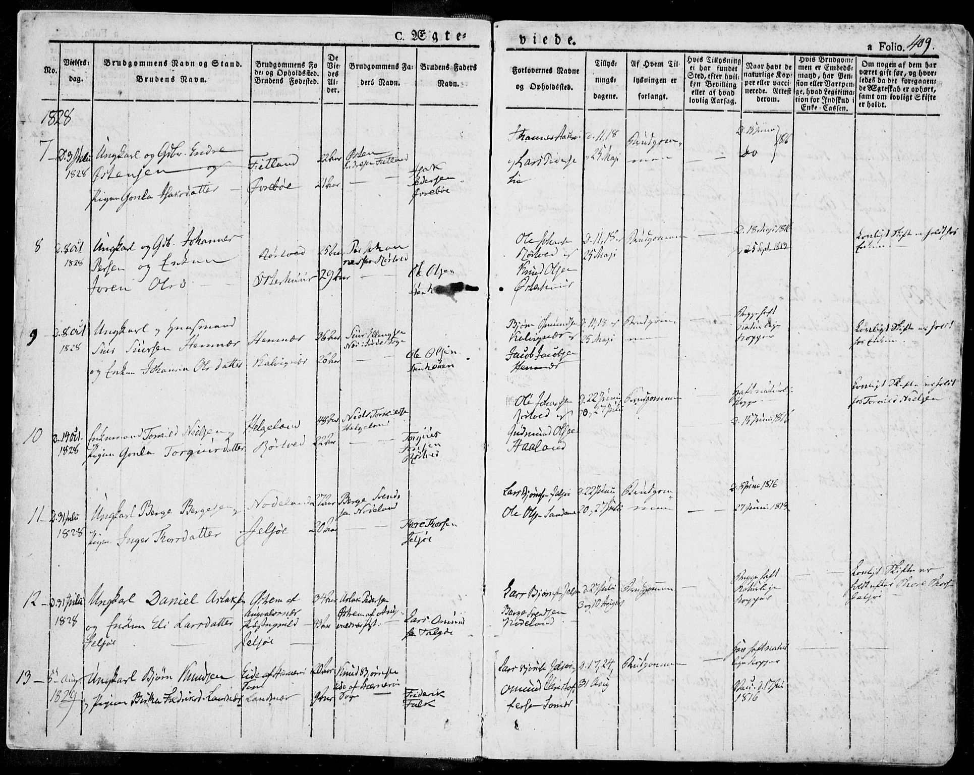 Jelsa sokneprestkontor, SAST/A-101842/01/IV: Parish register (official) no. A 6.2, 1828-1853, p. 409