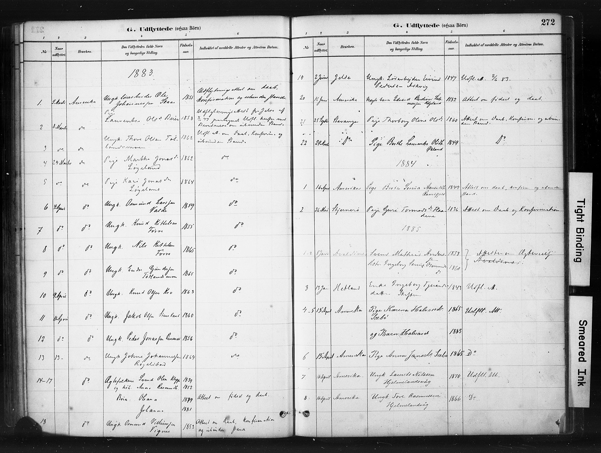 Hjelmeland sokneprestkontor, AV/SAST-A-101843/01/IV/L0014: Parish register (official) no. A 14, 1879-1900, p. 272