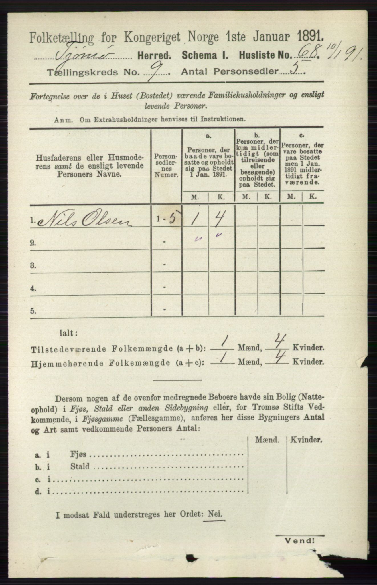 RA, 1891 census for 0723 Tjøme, 1891, p. 3257