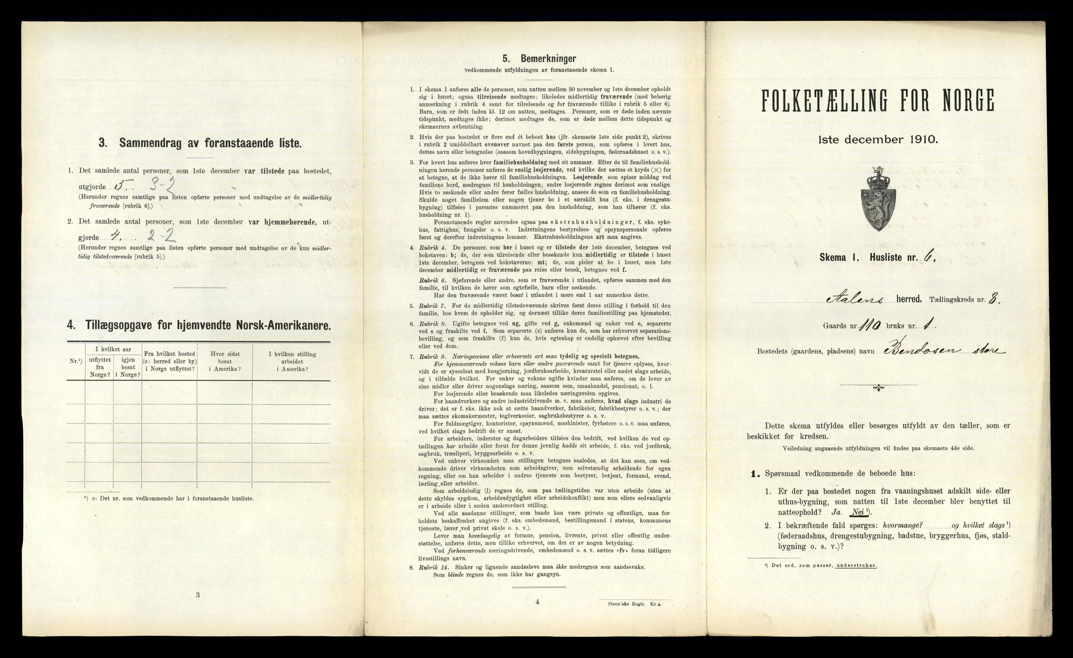 RA, 1910 census for Ålen, 1910, p. 639