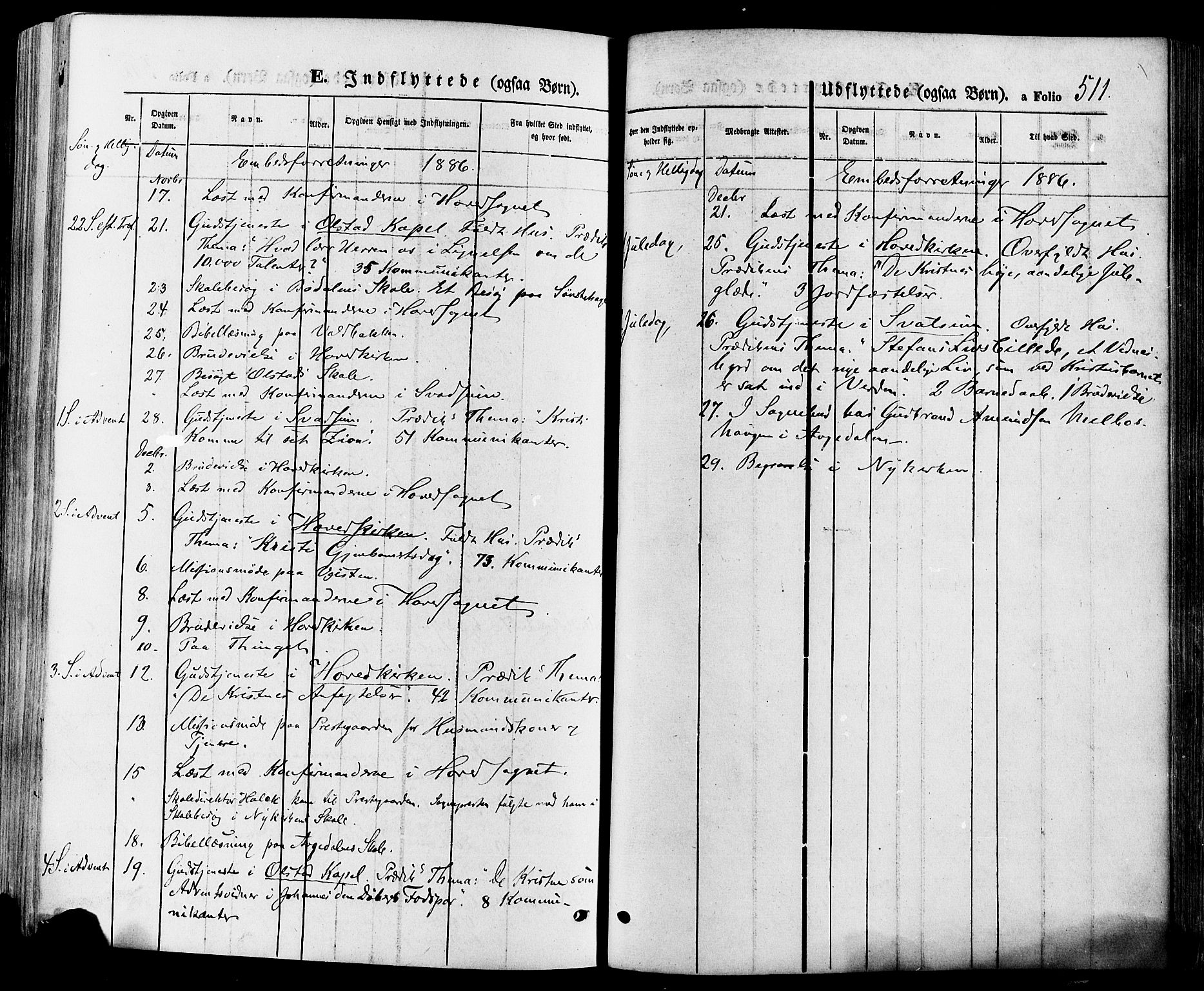 Gausdal prestekontor, AV/SAH-PREST-090/H/Ha/Haa/L0010: Parish register (official) no. 10, 1867-1886, p. 511