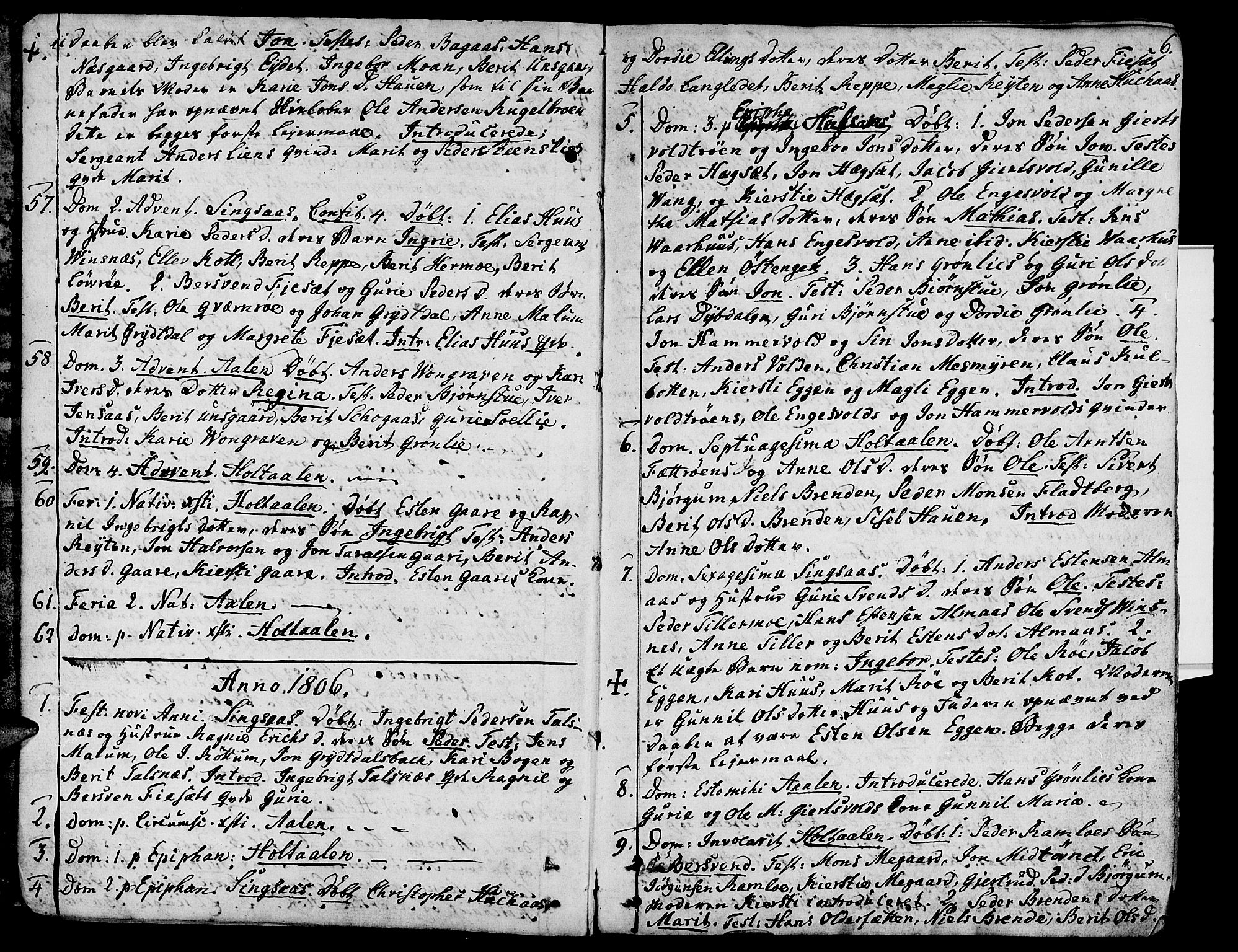Ministerialprotokoller, klokkerbøker og fødselsregistre - Sør-Trøndelag, SAT/A-1456/685/L0953: Parish register (official) no. 685A02, 1805-1816, p. 6