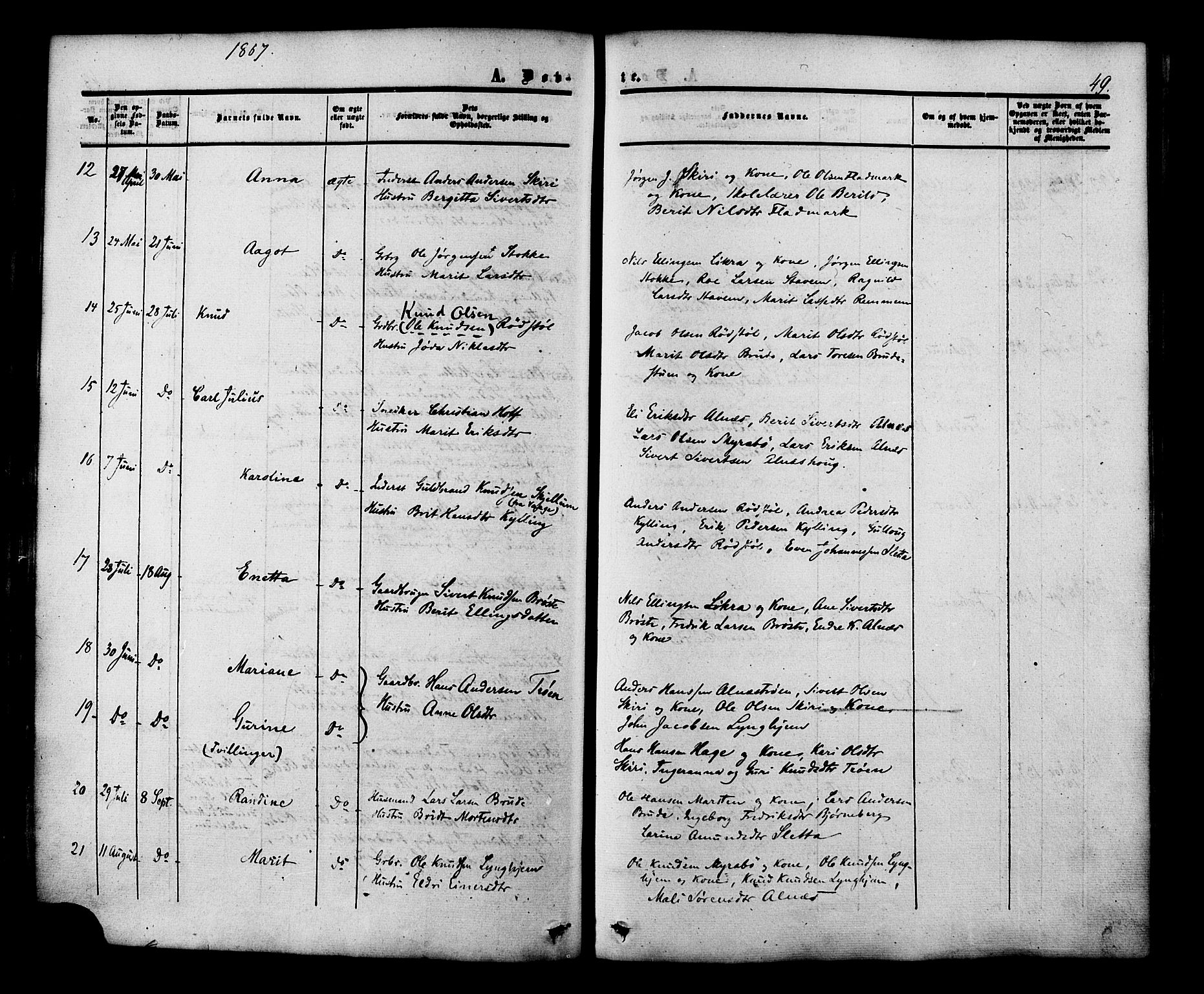 Ministerialprotokoller, klokkerbøker og fødselsregistre - Møre og Romsdal, AV/SAT-A-1454/546/L0594: Parish register (official) no. 546A02, 1854-1882, p. 49