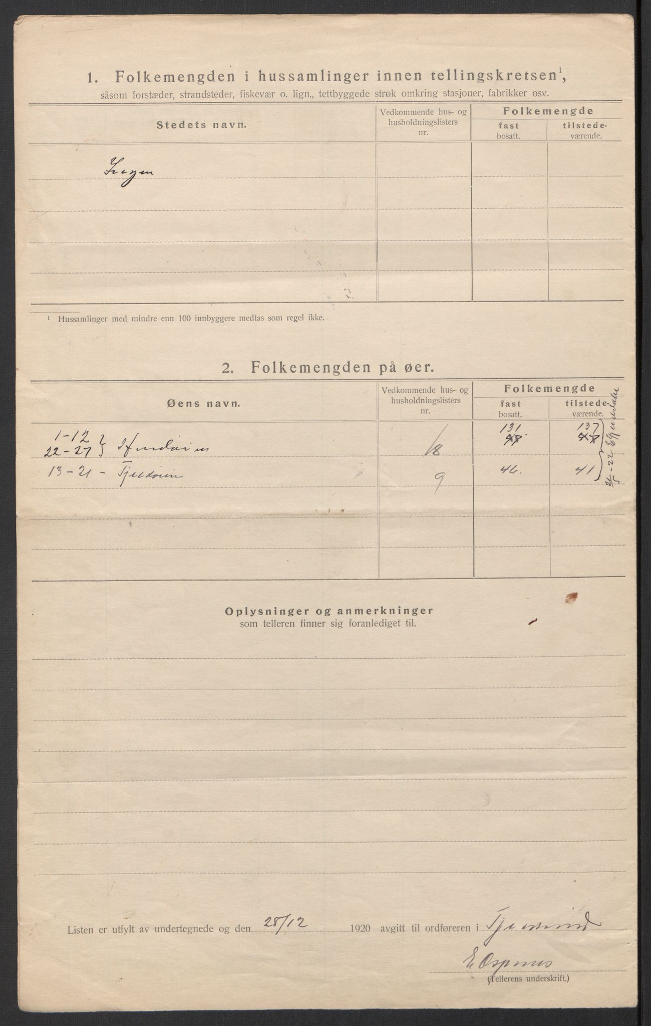 SAT, 1920 census for Tjeldsund, 1920, p. 19