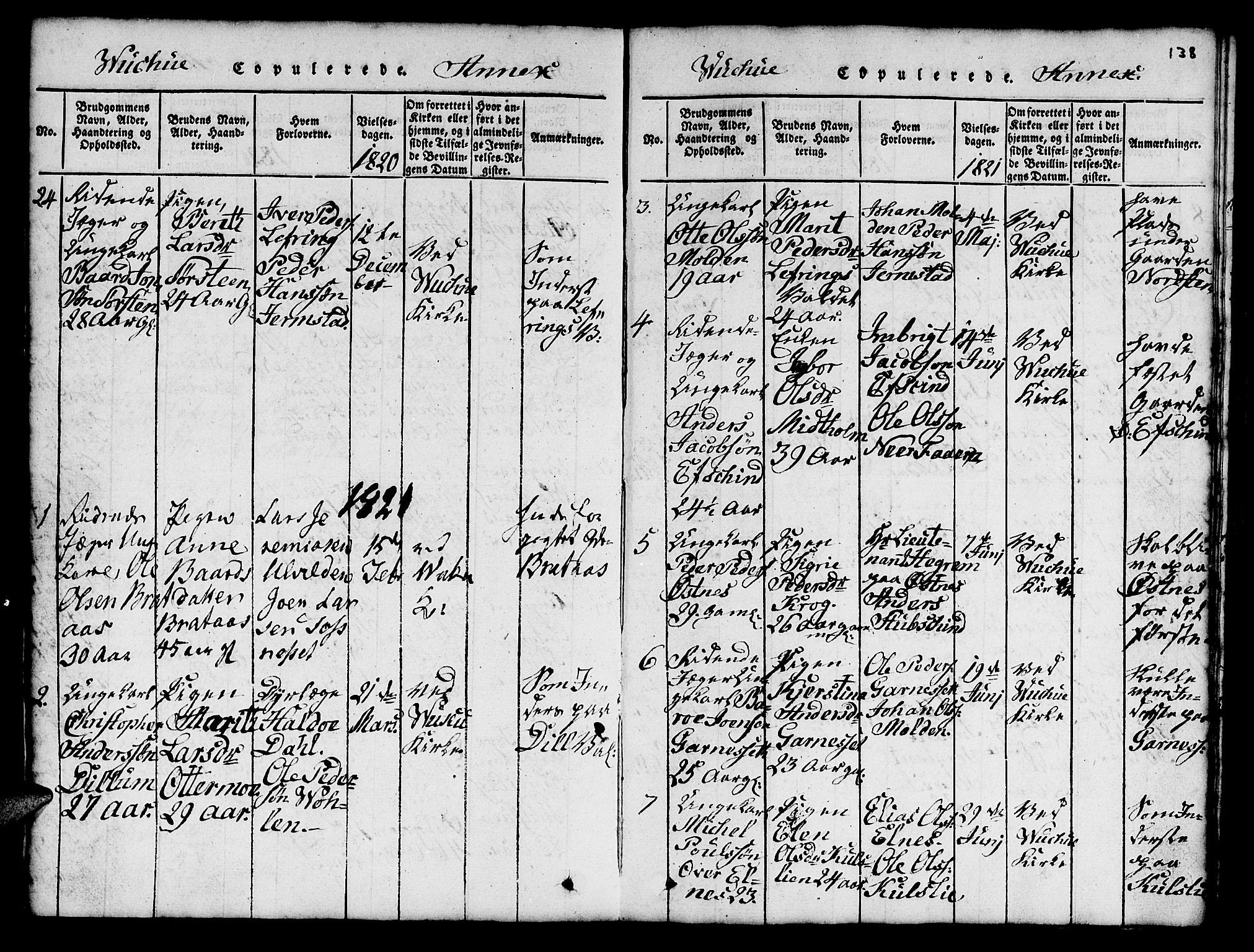 Ministerialprotokoller, klokkerbøker og fødselsregistre - Nord-Trøndelag, AV/SAT-A-1458/724/L0265: Parish register (copy) no. 724C01, 1816-1845, p. 138