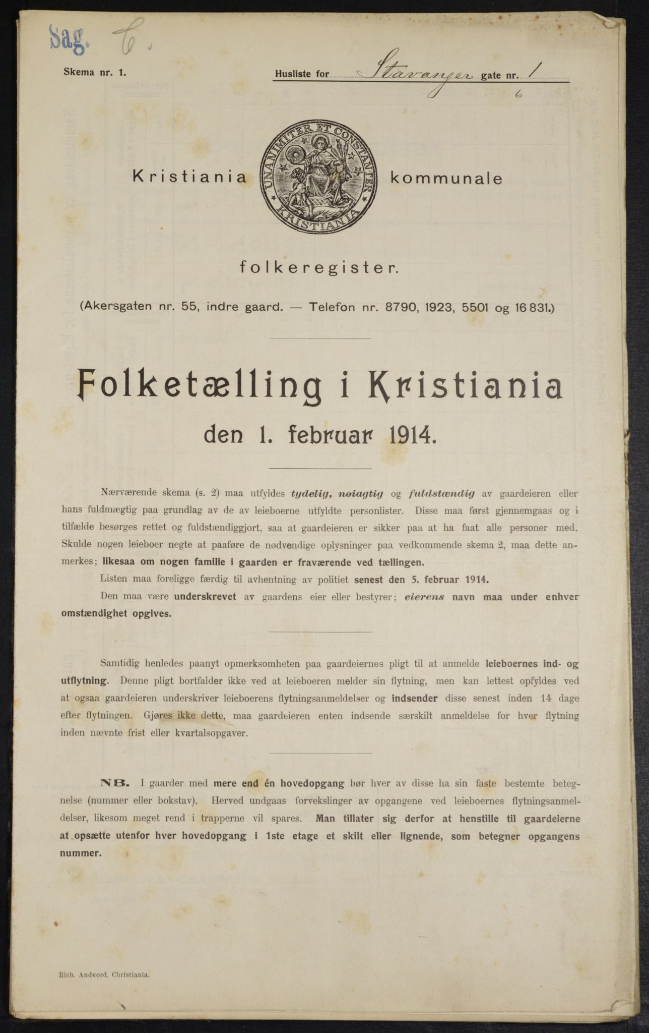 OBA, Municipal Census 1914 for Kristiania, 1914, p. 100578