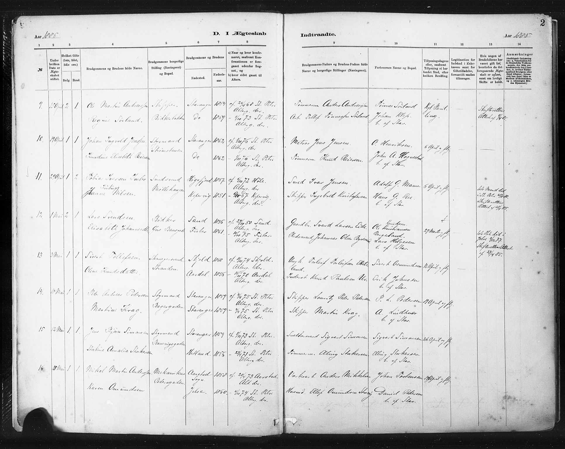 St. Johannes sokneprestkontor, AV/SAST-A-101814/001/30/30BA/L0003: Parish register (official) no. A 3, 1885-1910, p. 2