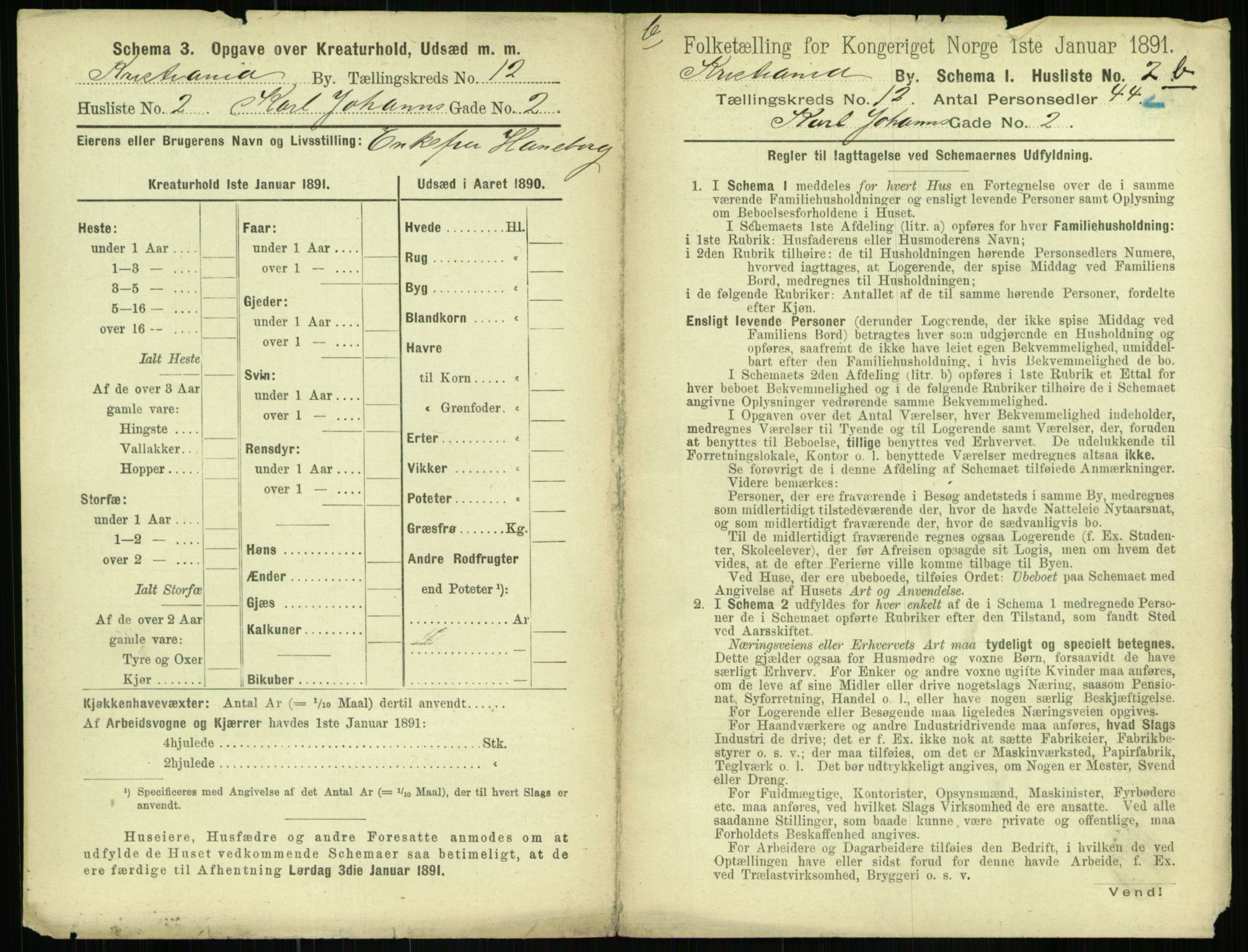 RA, 1891 census for 0301 Kristiania, 1891, p. 5384