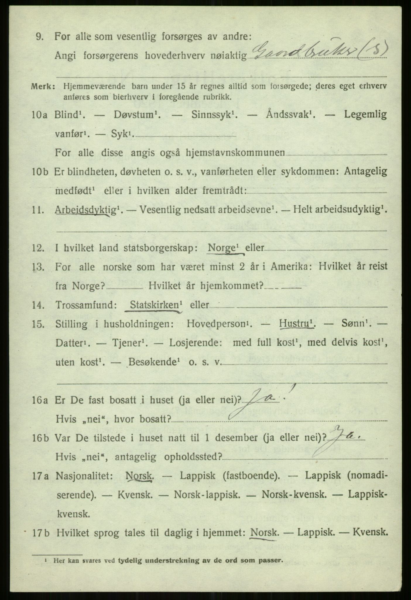 SATØ, 1920 census for Helgøy, 1920, p. 2036