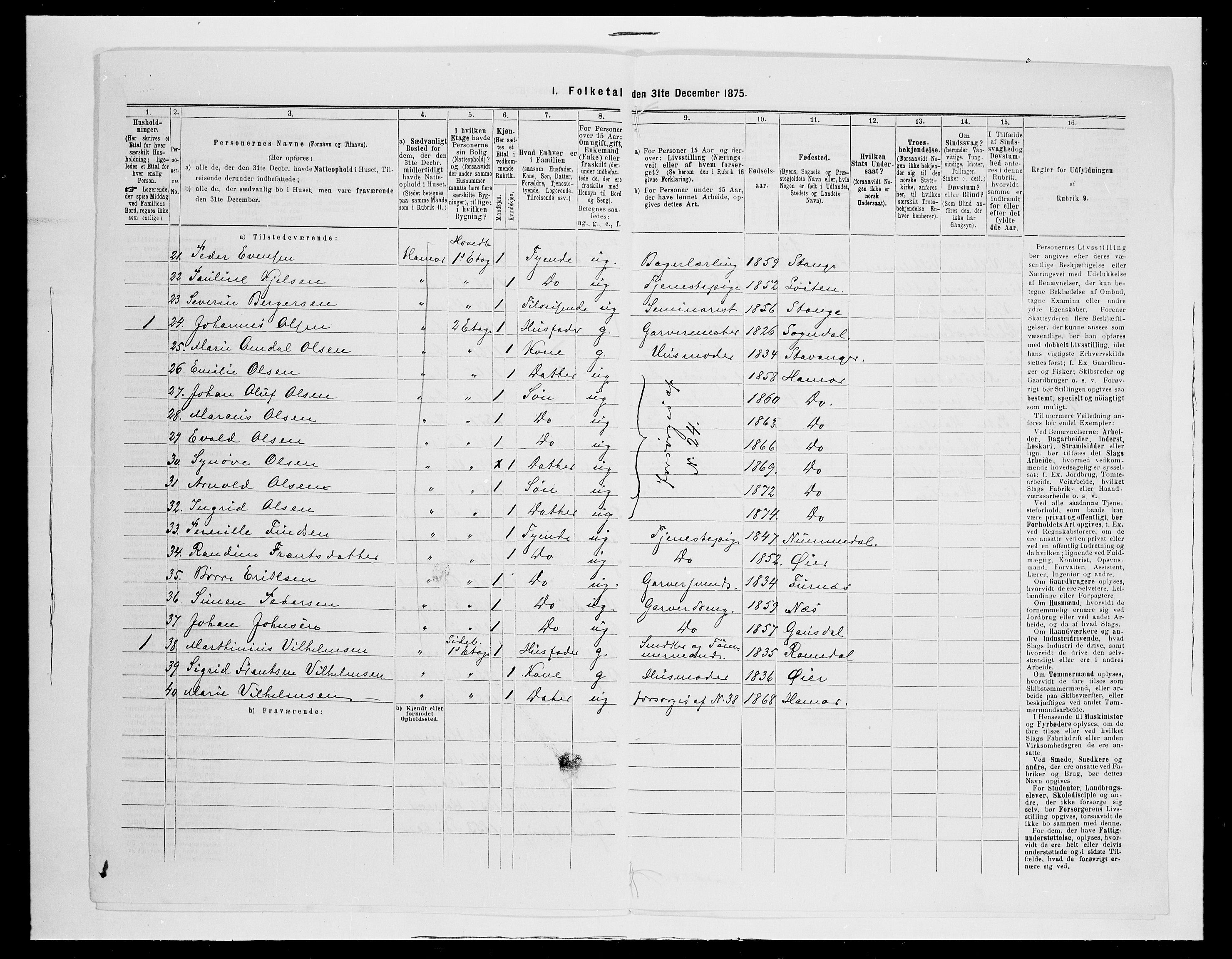 SAH, 1875 census for 0401B Vang/Hamar, 1875, p. 200