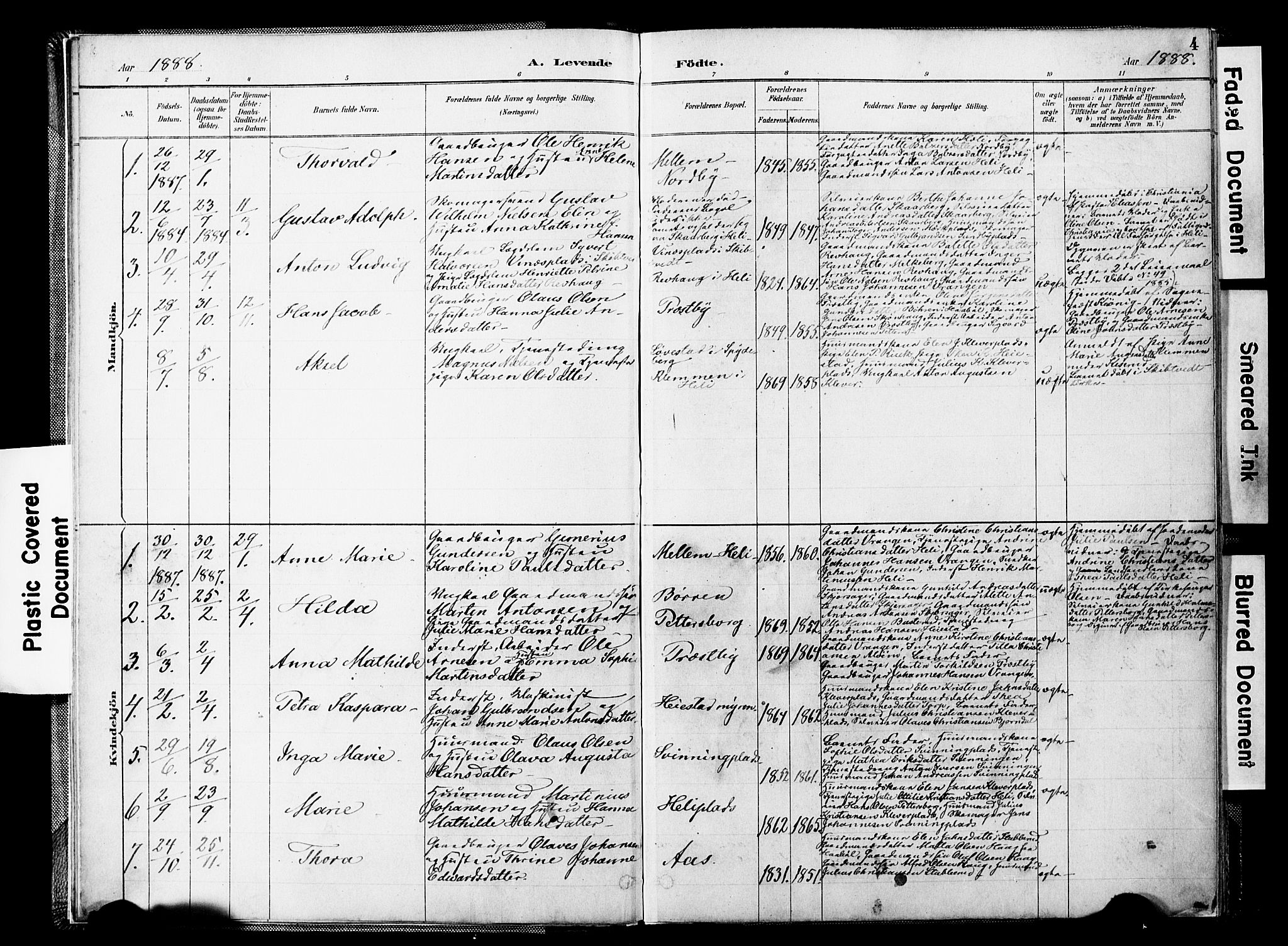 Spydeberg prestekontor Kirkebøker, SAO/A-10924/F/Fc/L0001: Parish register (official) no. III 1, 1886-1907, p. 4
