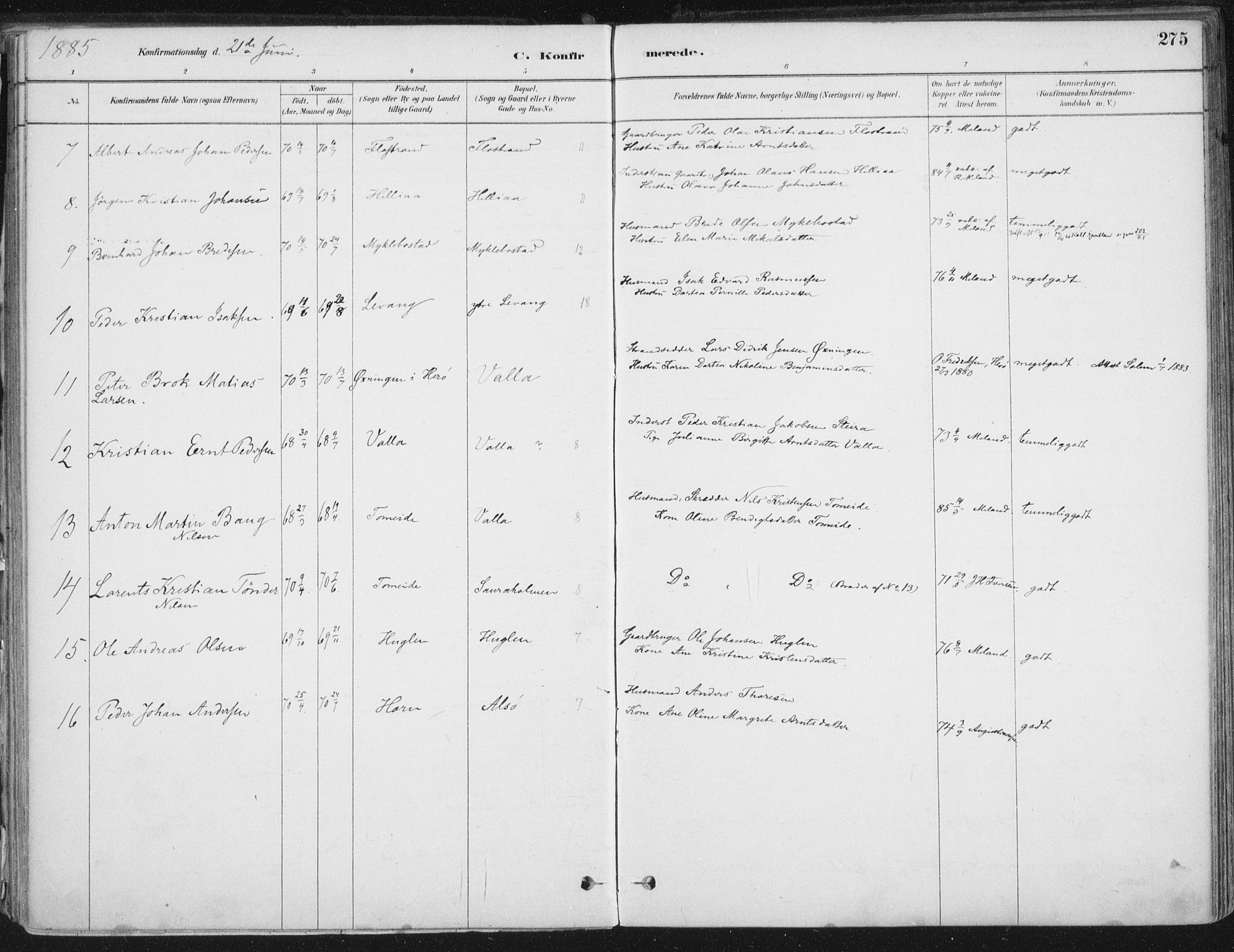 Ministerialprotokoller, klokkerbøker og fødselsregistre - Nordland, AV/SAT-A-1459/838/L0552: Parish register (official) no. 838A10, 1880-1910, p. 275