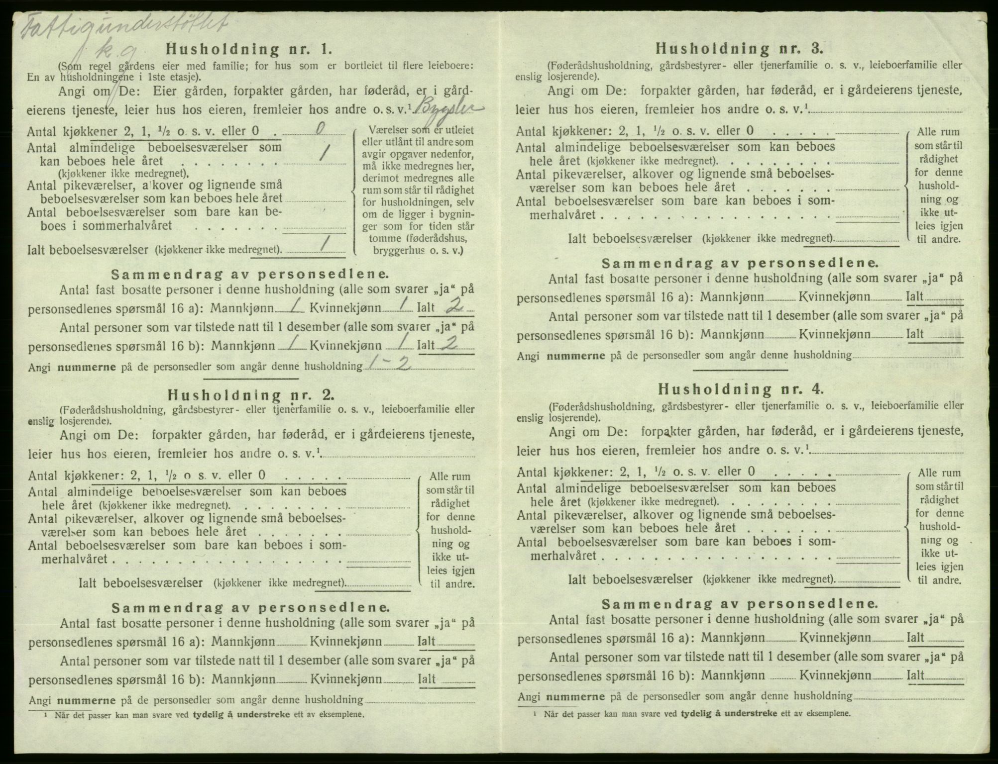 SAB, 1920 census for Etne, 1920, p. 707