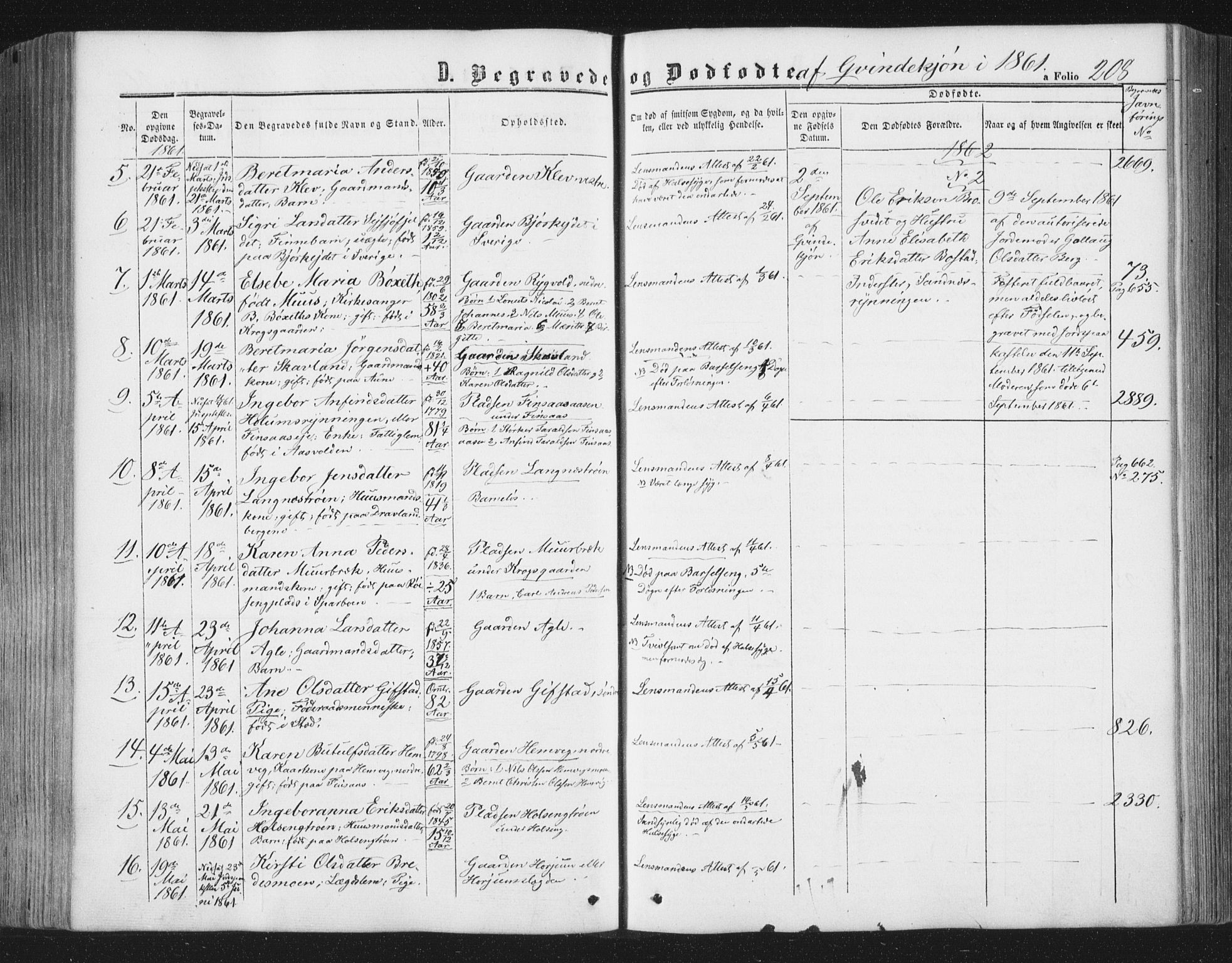 Ministerialprotokoller, klokkerbøker og fødselsregistre - Nord-Trøndelag, SAT/A-1458/749/L0472: Parish register (official) no. 749A06, 1857-1873, p. 208