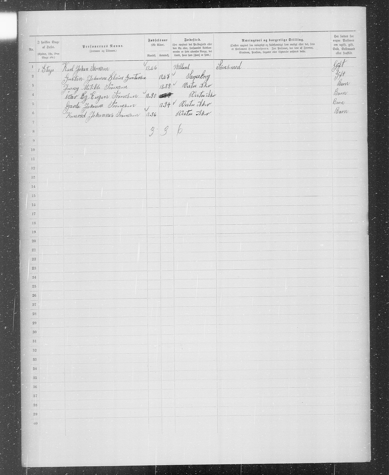 OBA, Municipal Census 1899 for Kristiania, 1899, p. 623