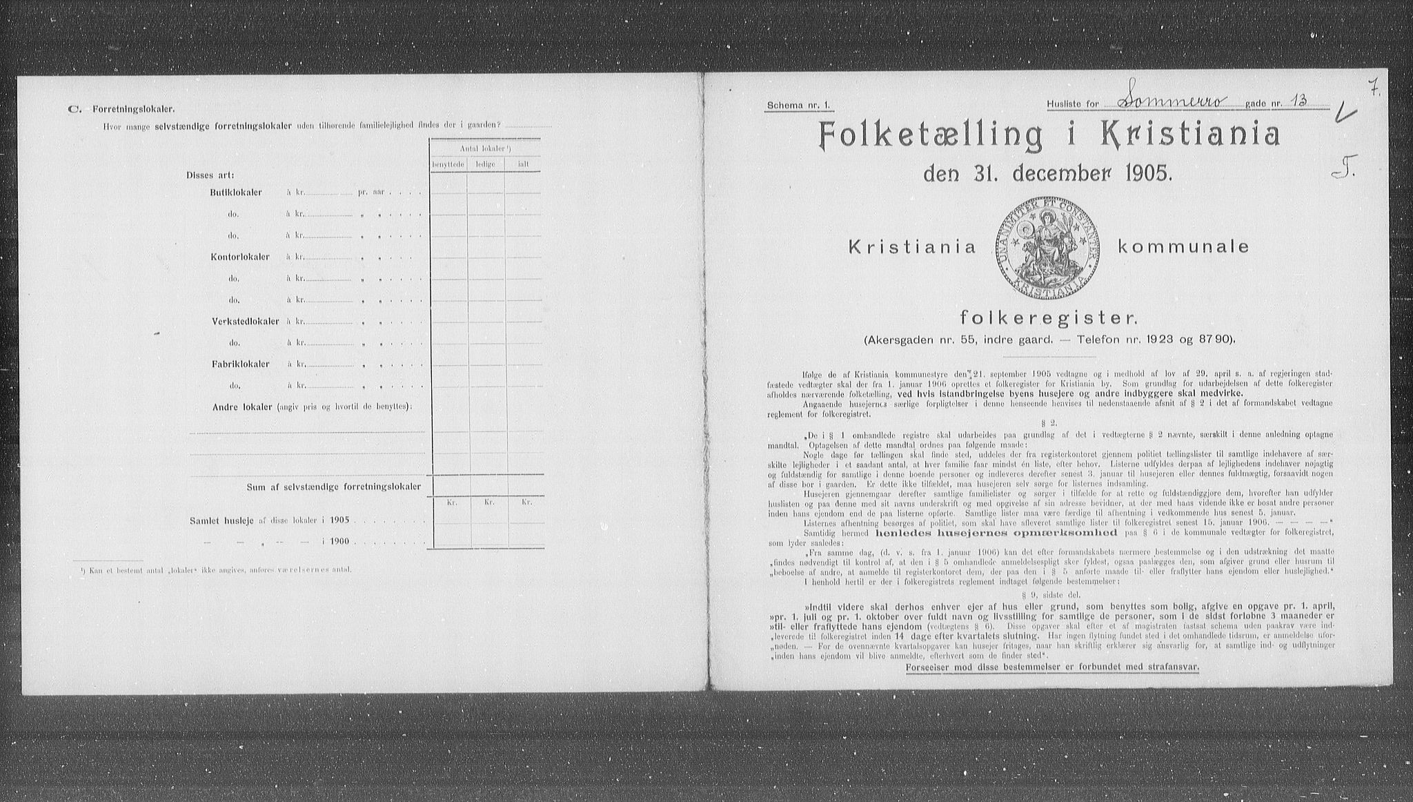 OBA, Municipal Census 1905 for Kristiania, 1905, p. 51749