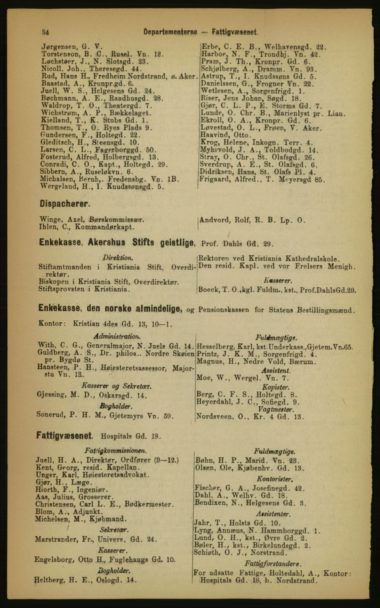 Kristiania/Oslo adressebok, PUBL/-, 1891, p. 34