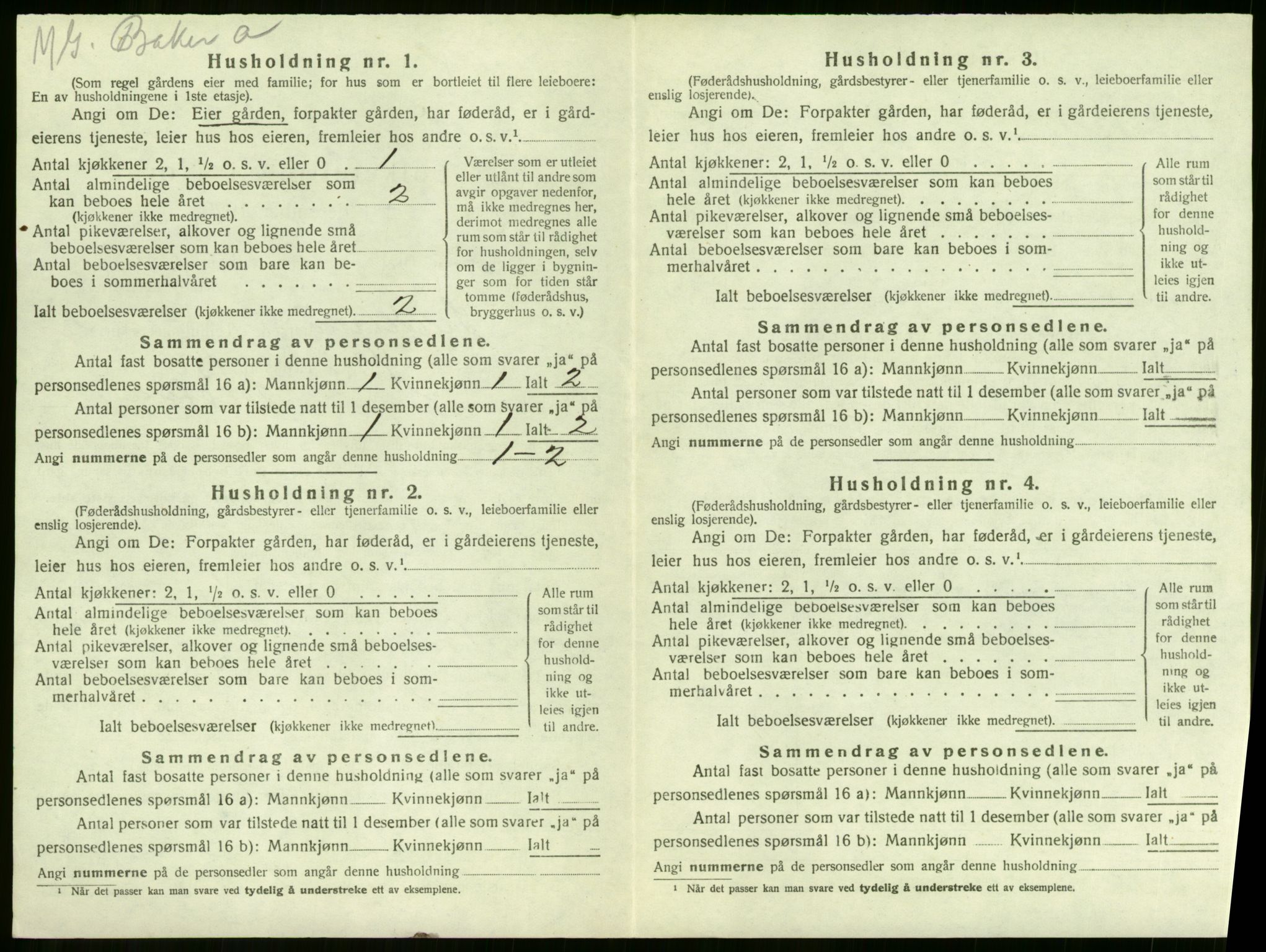 SAKO, 1920 census for Sandeherred, 1920, p. 1110