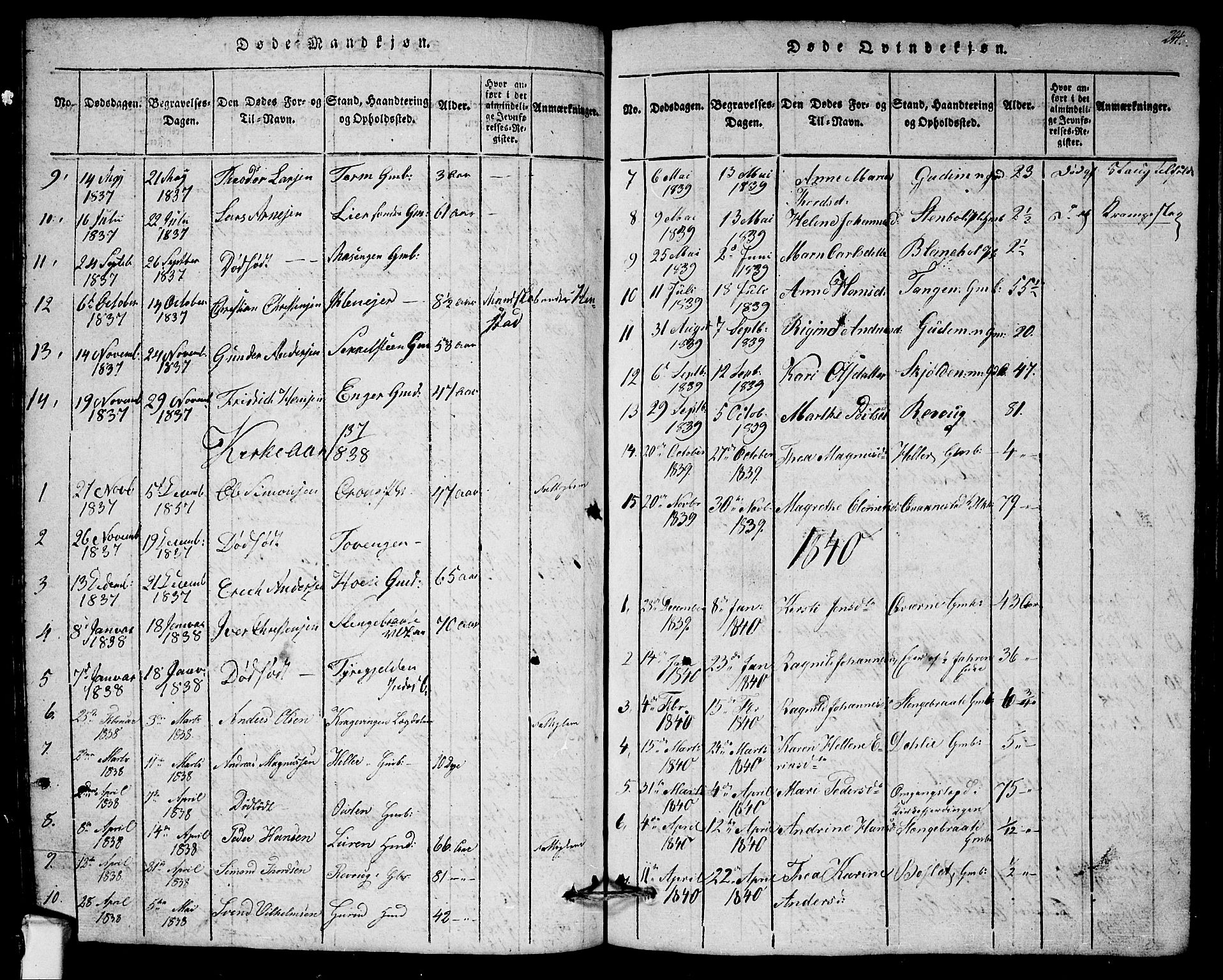 Askim prestekontor Kirkebøker, AV/SAO-A-10900/G/Ga/L0001: Parish register (copy) no. 1, 1817-1846, p. 240-241