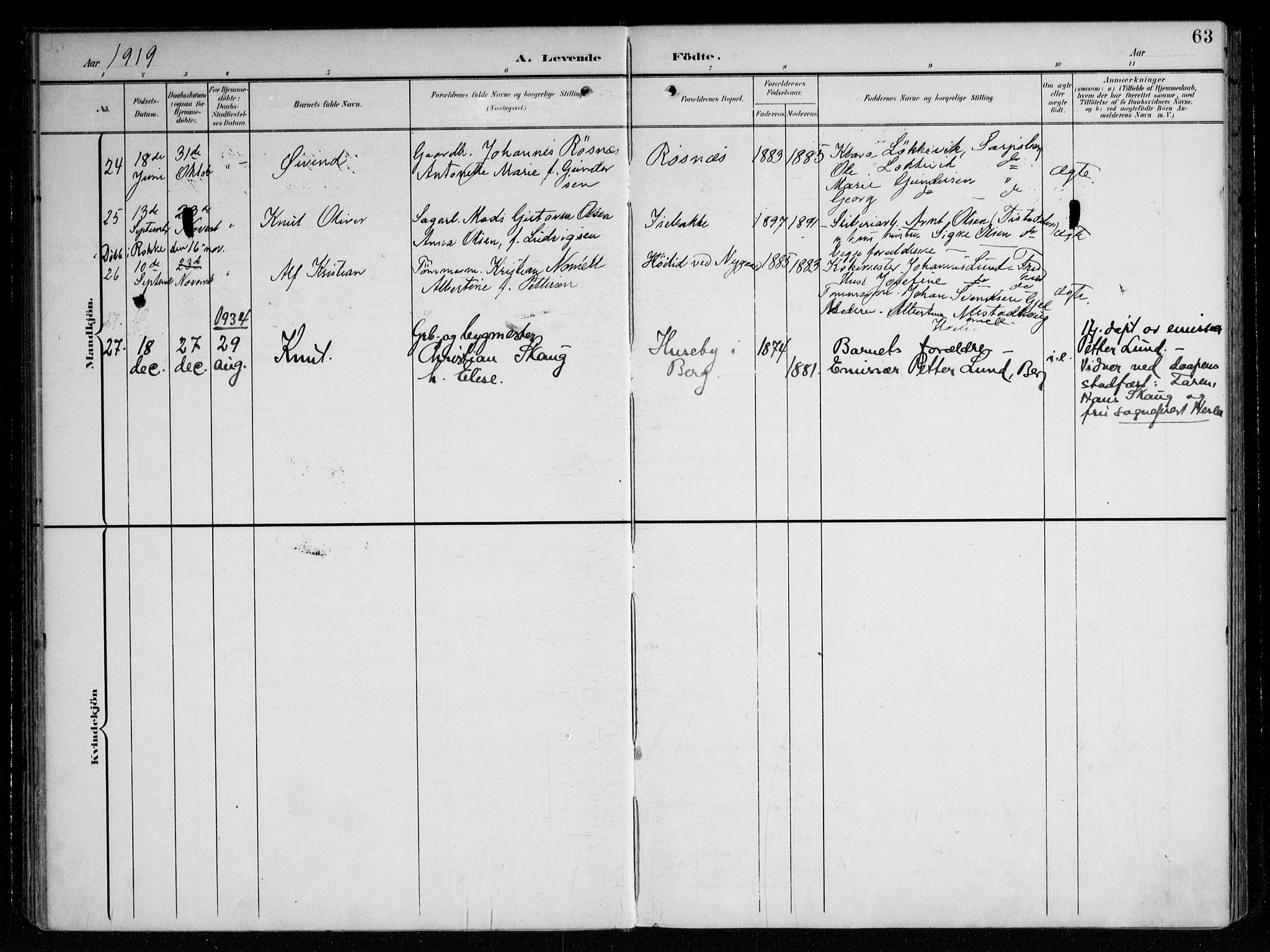 Berg prestekontor Kirkebøker, AV/SAO-A-10902/F/Fa/L0008: Parish register (official) no. I 8, 1902-1920, p. 63