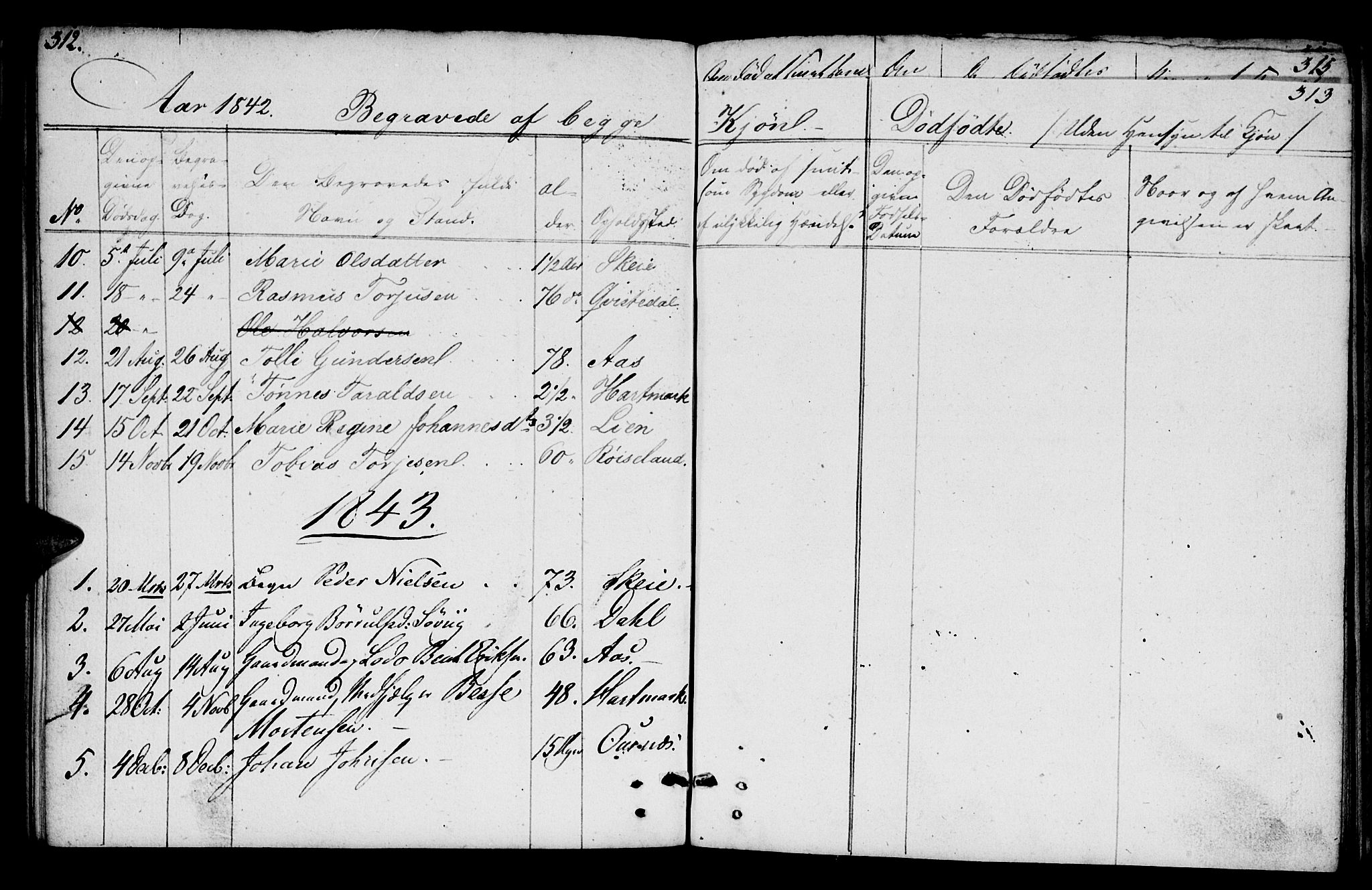 Mandal sokneprestkontor, AV/SAK-1111-0030/F/Fb/Fbb/L0001: Parish register (copy) no. B 1, 1802-1846, p. 312-313