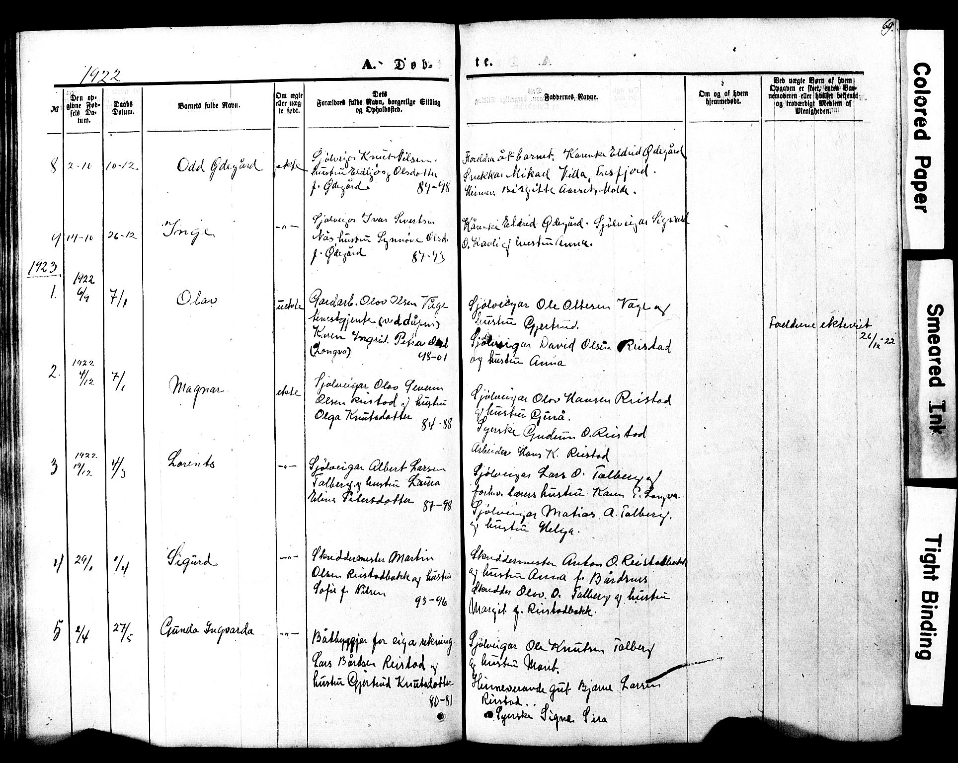 Ministerialprotokoller, klokkerbøker og fødselsregistre - Møre og Romsdal, SAT/A-1454/550/L0618: Parish register (copy) no. 550C01, 1870-1927, p. 69