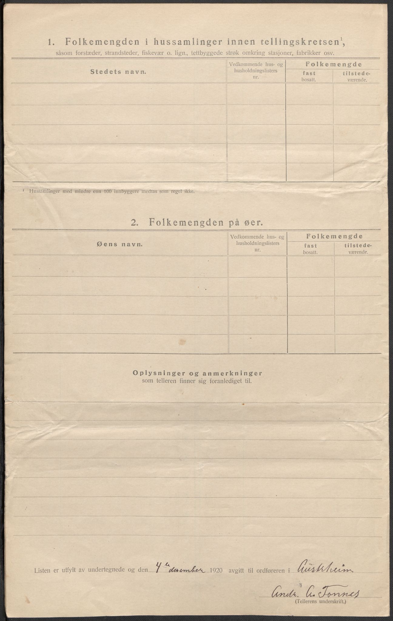 SAB, 1920 census for Austrheim, 1920, p. 10