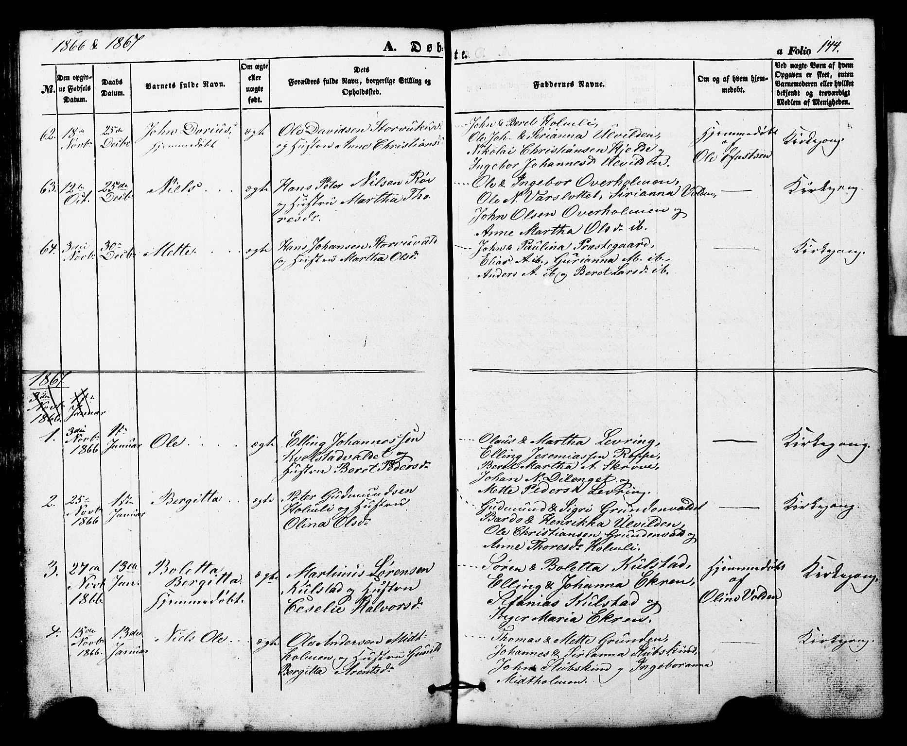 Ministerialprotokoller, klokkerbøker og fødselsregistre - Nord-Trøndelag, SAT/A-1458/724/L0268: Parish register (copy) no. 724C04, 1846-1878, p. 144