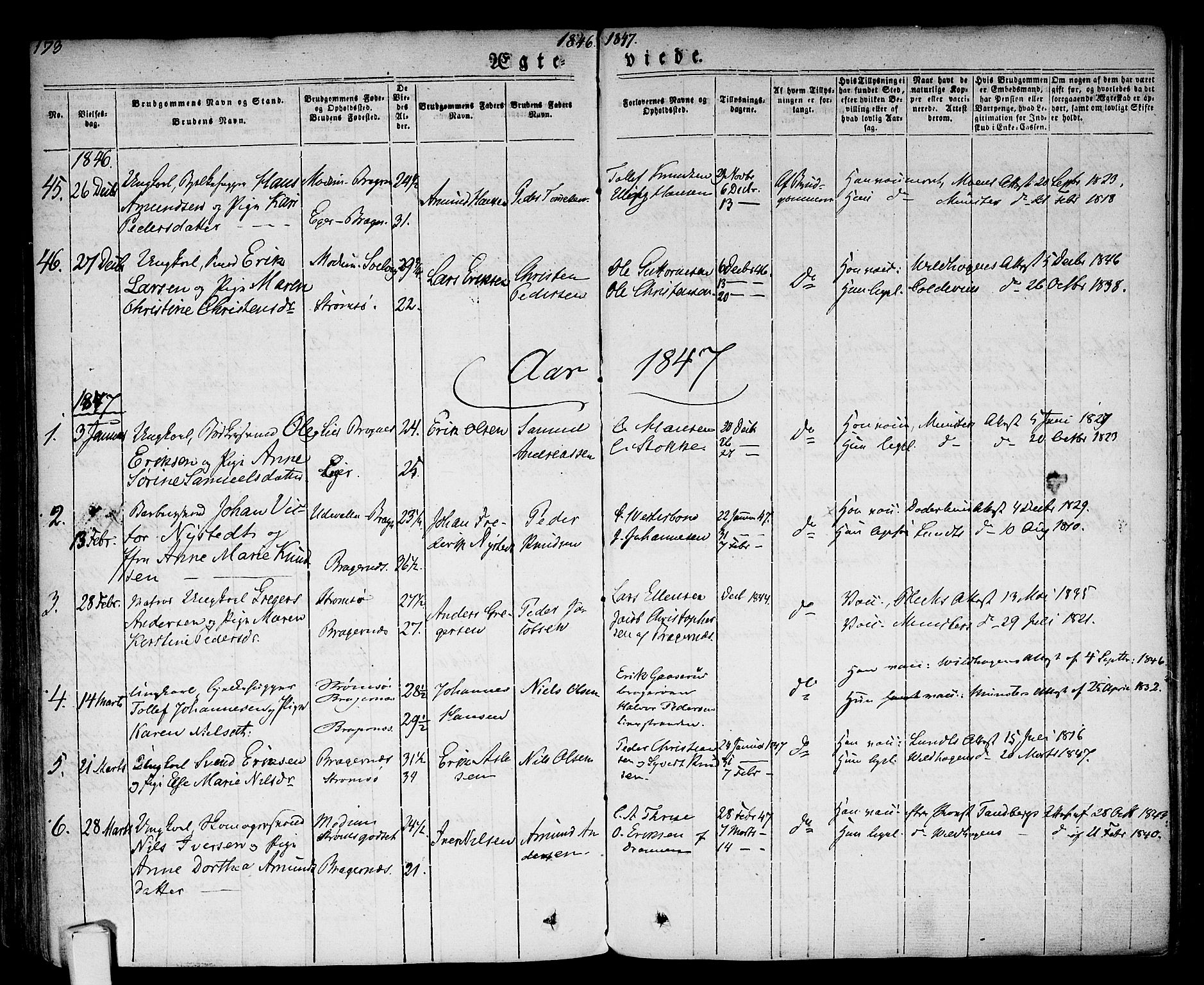 Bragernes kirkebøker, SAKO/A-6/F/Fc/L0001: Parish register (official) no. III 1, 1830-1853, p. 173