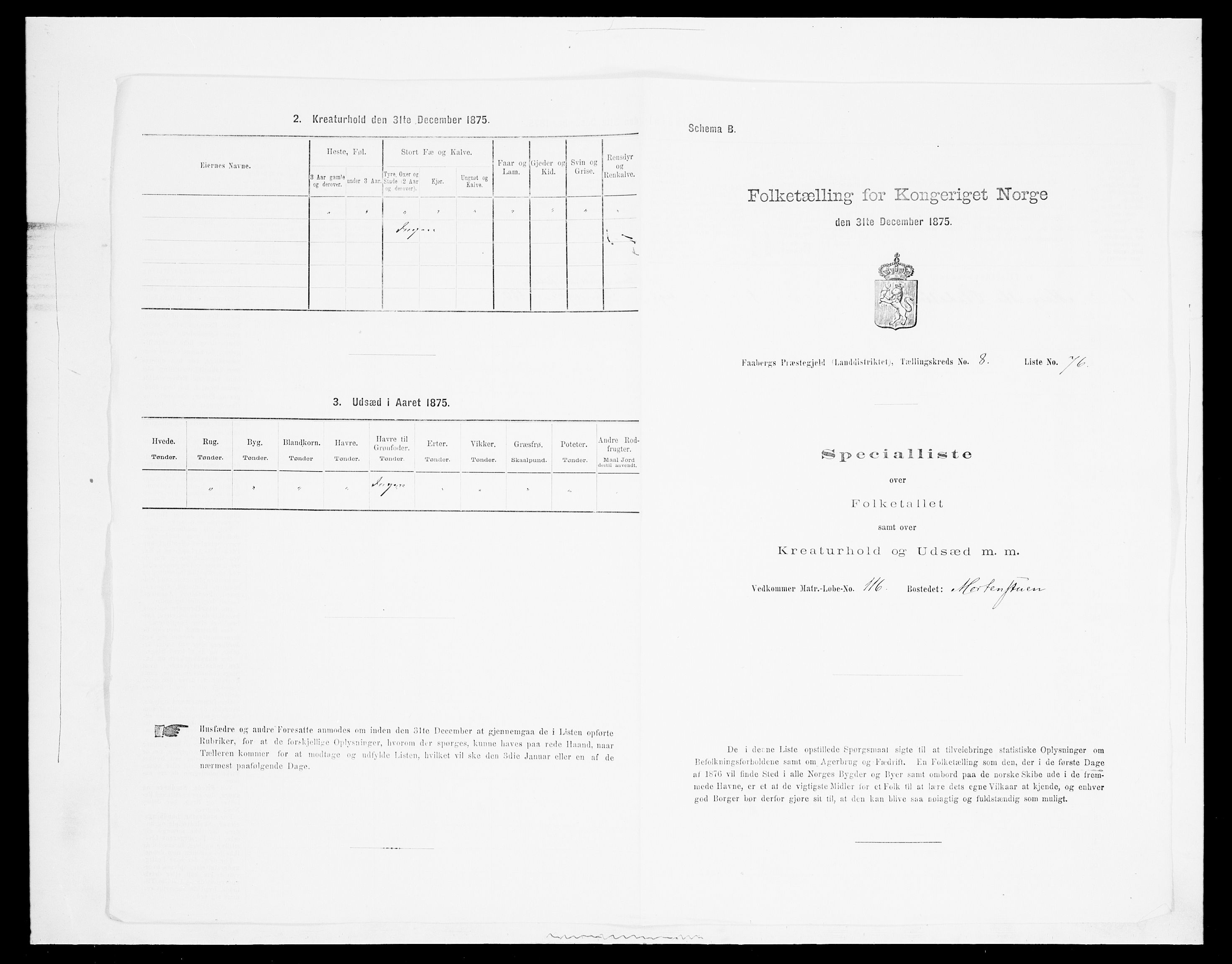 SAH, 1875 census for 0524L Fåberg/Fåberg og Lillehammer, 1875, p. 1101