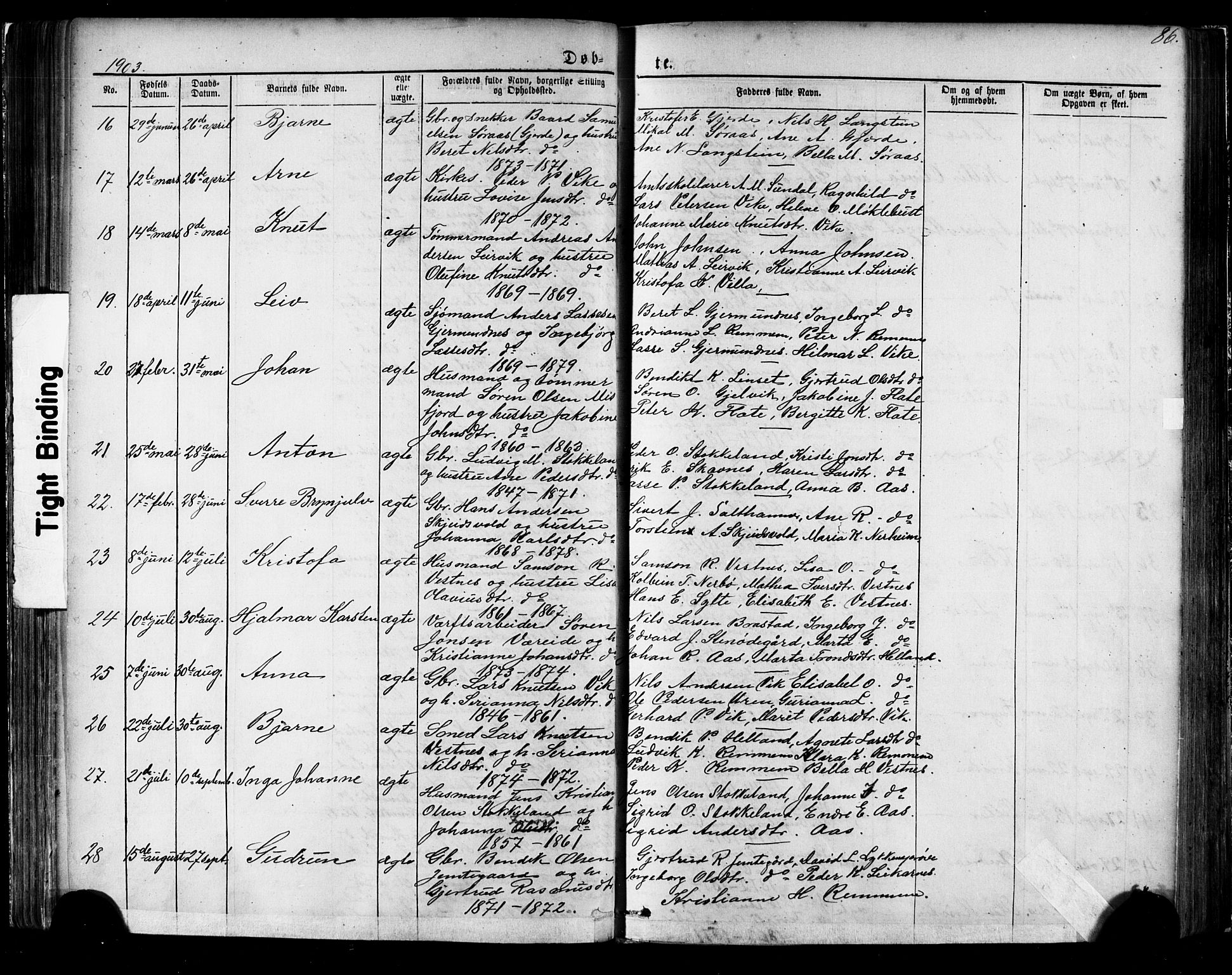 Ministerialprotokoller, klokkerbøker og fødselsregistre - Møre og Romsdal, AV/SAT-A-1454/539/L0536: Parish register (copy) no. 539C02, 1867-1913, p. 86