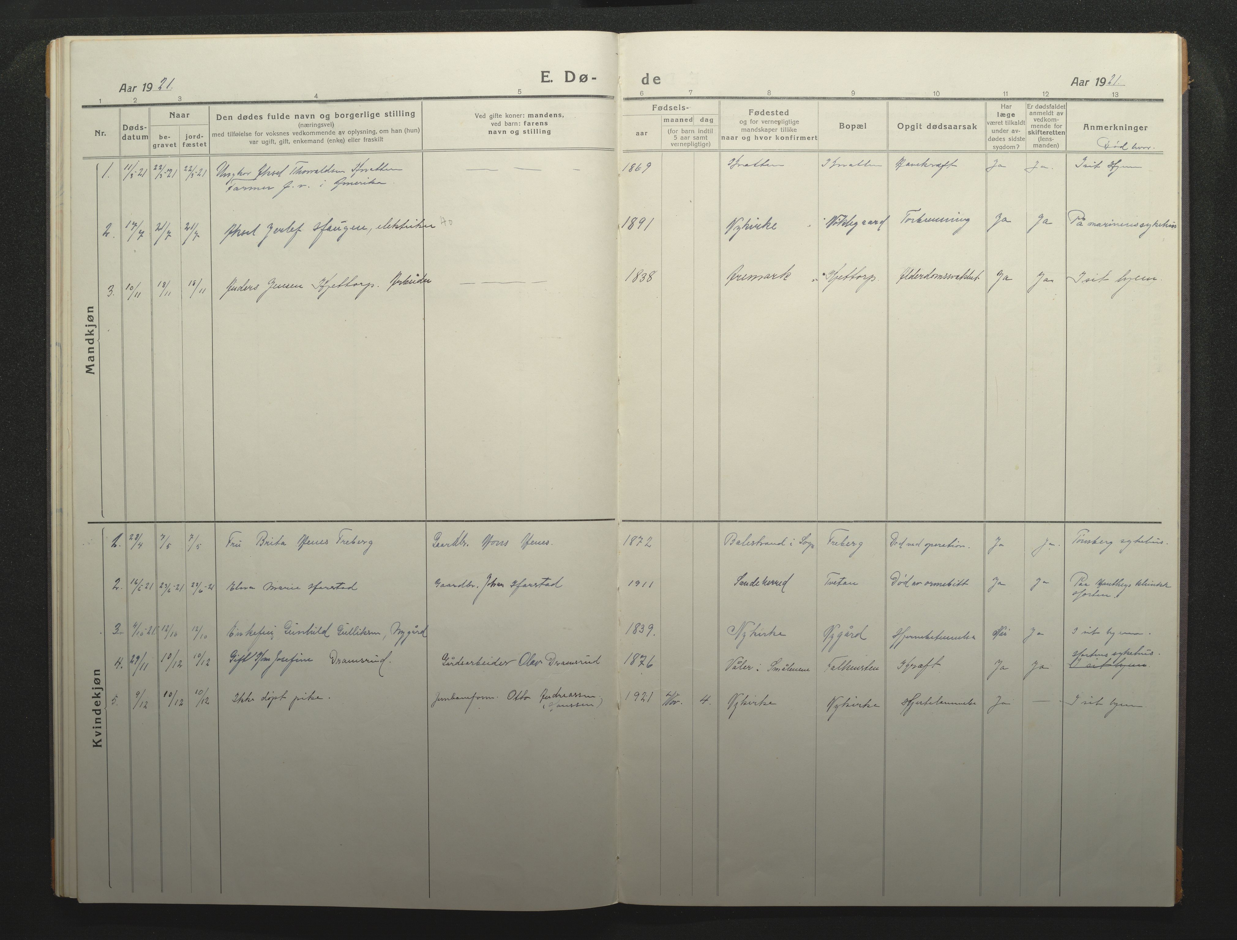 Borre kirkebøker, SAKO/A-338/F/Fc/L0004: Parish register (official) no. III 4, 1918-1925