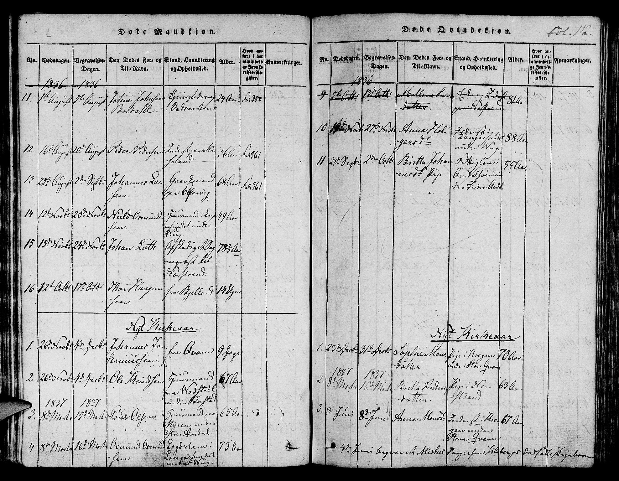 Nedstrand sokneprestkontor, SAST/A-101841/01/IV: Parish register (official) no. A 6, 1816-1838, p. 112