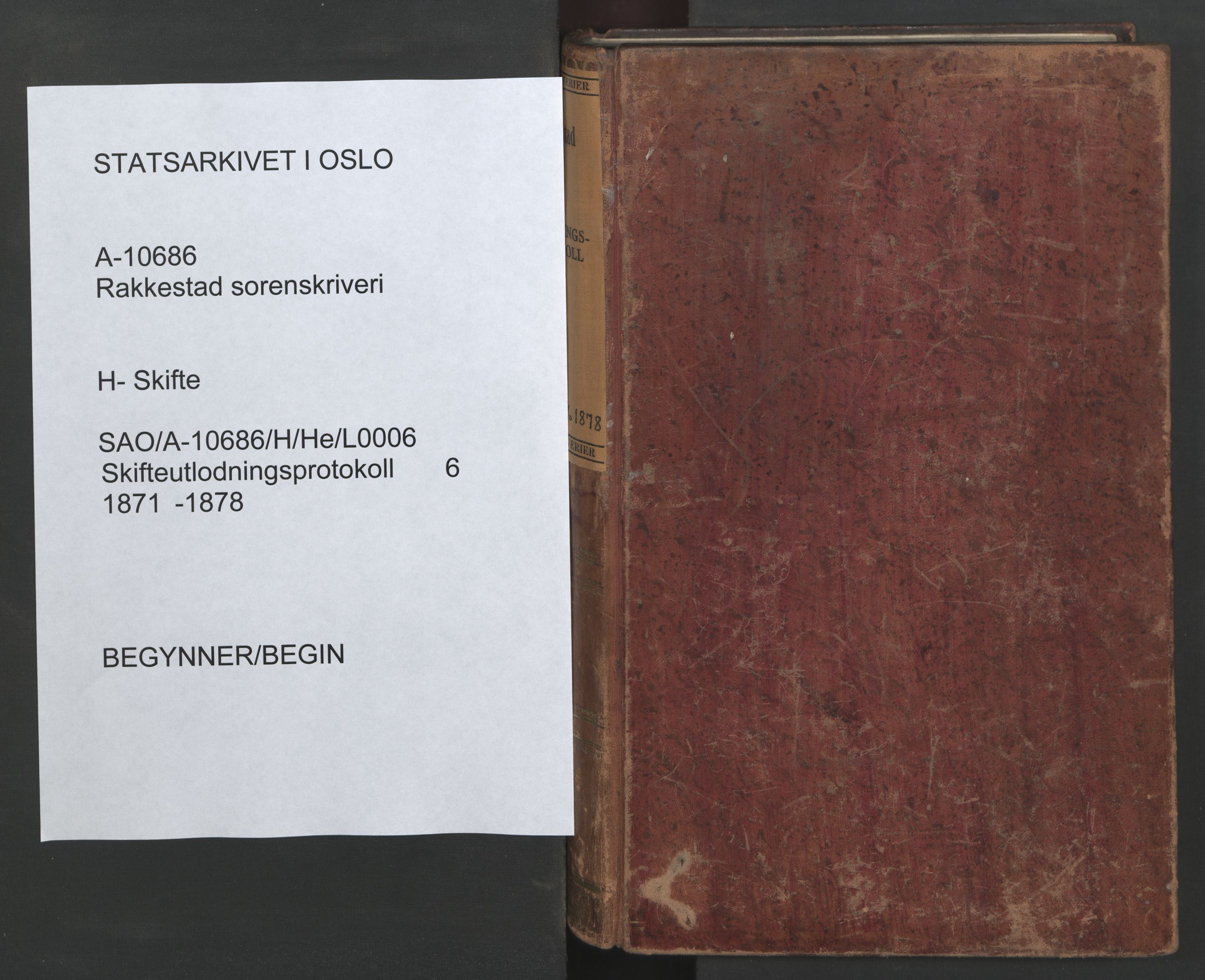 Rakkestad sorenskriveri, AV/SAO-A-10686/H/He/L0006: Skifteutlodningsprotokoller, 1871-1878